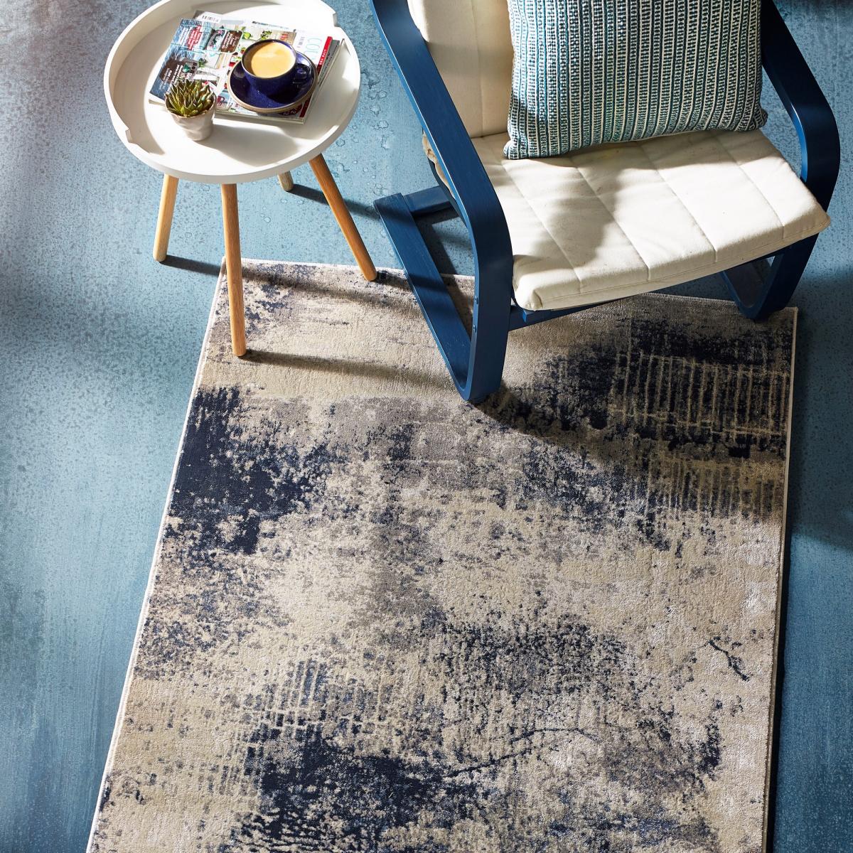 Artic Havana Modern Abstract Rugs in Blue & Grey 80x150cm – image 1