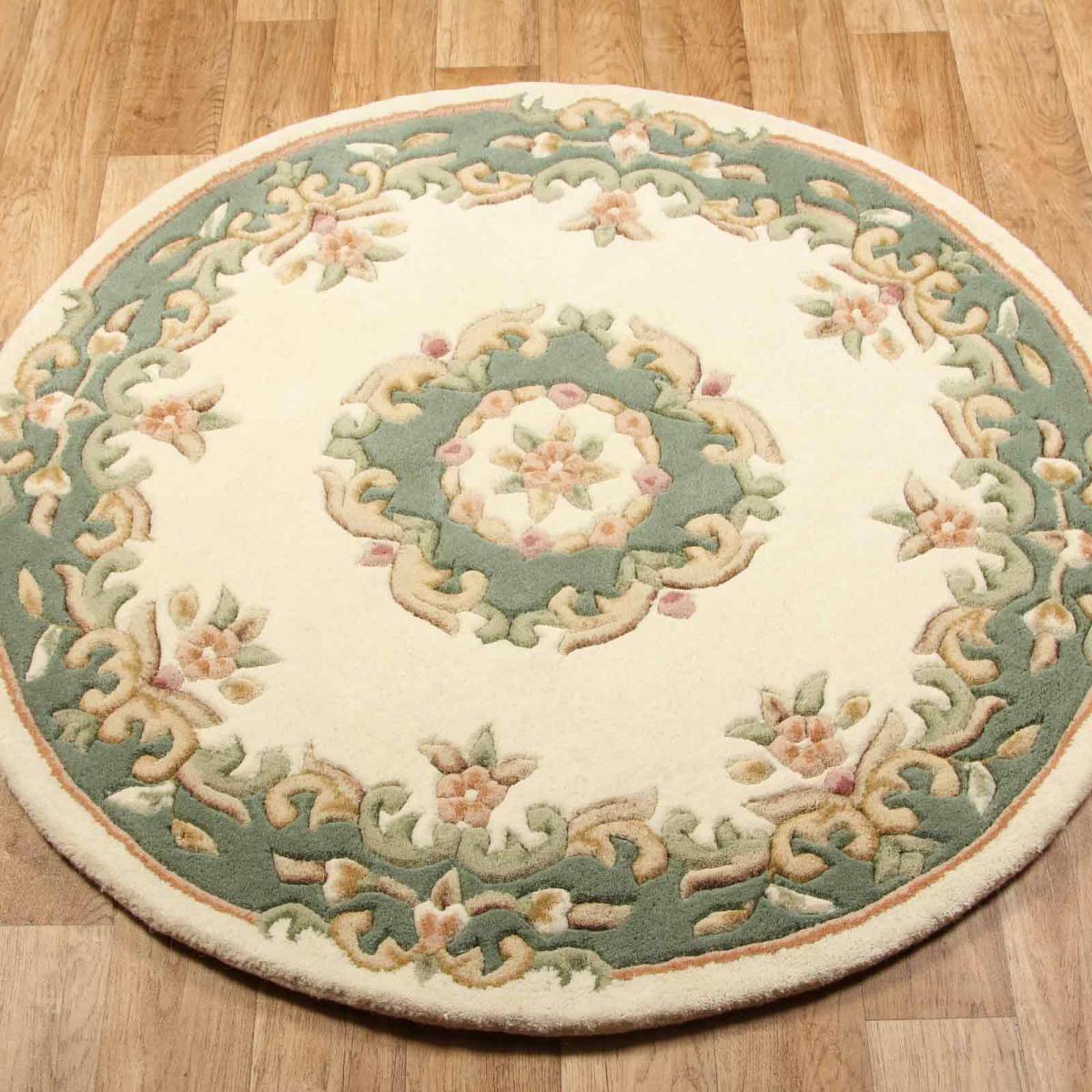 Royal Aubusson Circular rugs in Green Cream&nbsp;120x120cm – image 2