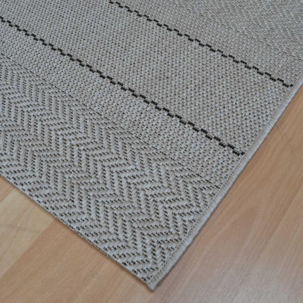 Patio Stripe PAT03 Chevron Outdoor Rugs in Beige – image 2