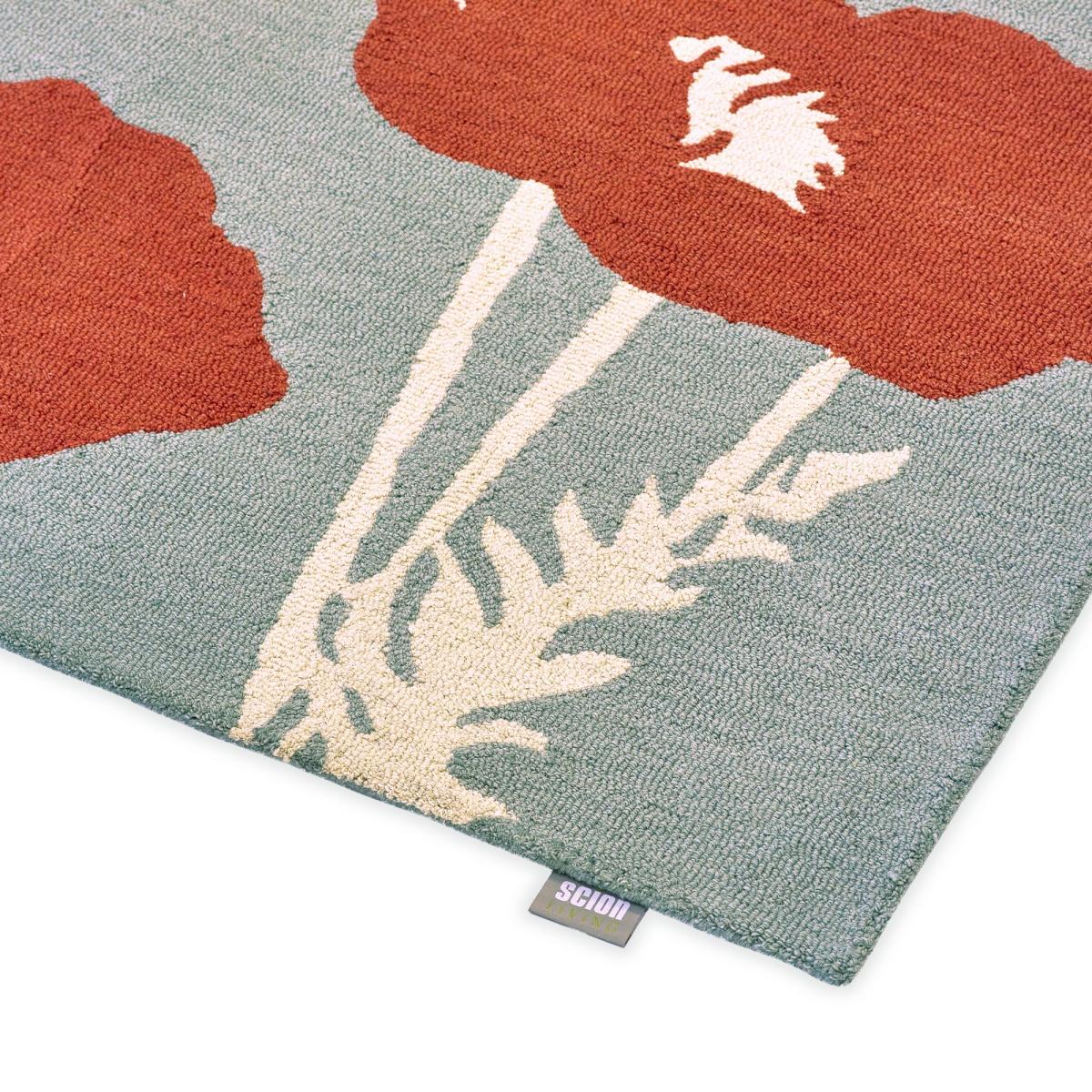 Poppy Pop 124800 Wool Rugs by Scion in Sage Poppy160x230cm – image 3