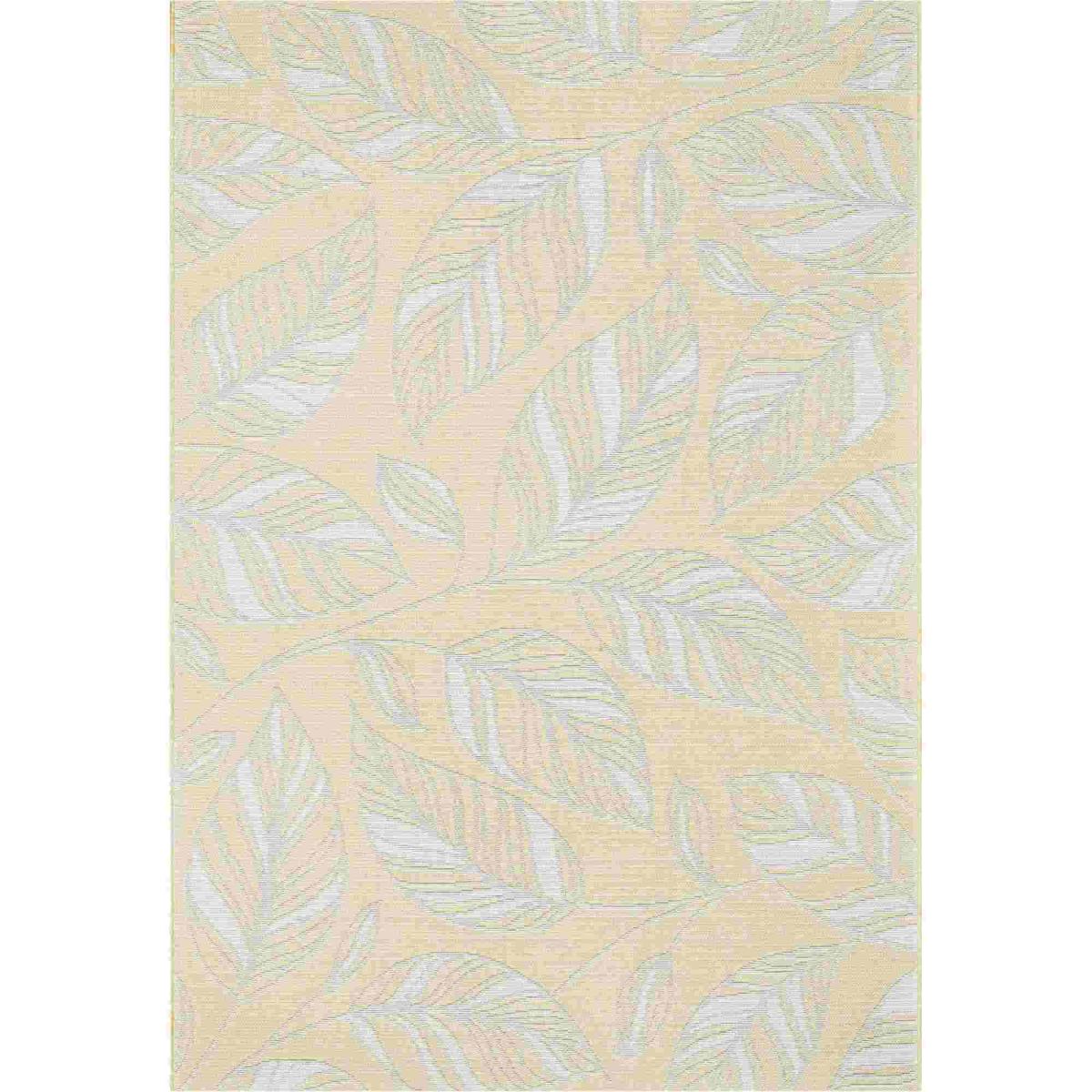 Newquay Botanical Leaf Indoor Outdoor Rugs 96014 2007 in Gold Yellow 200x290cm – image 1