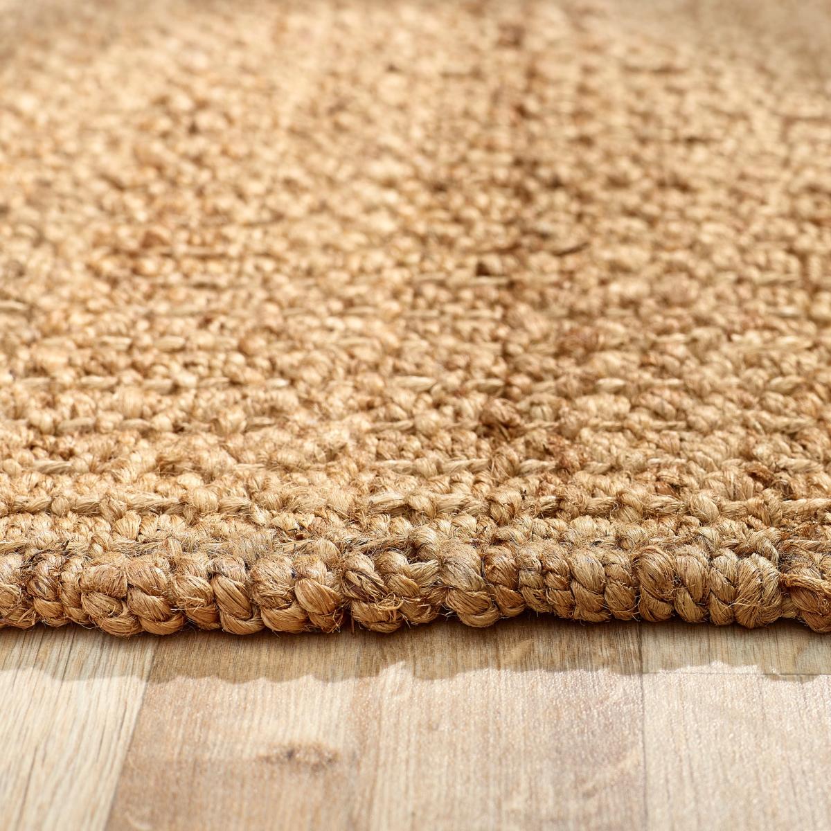 Jute Extra Braid Stitched Runner Rugs in Natural 67x200 – image 3