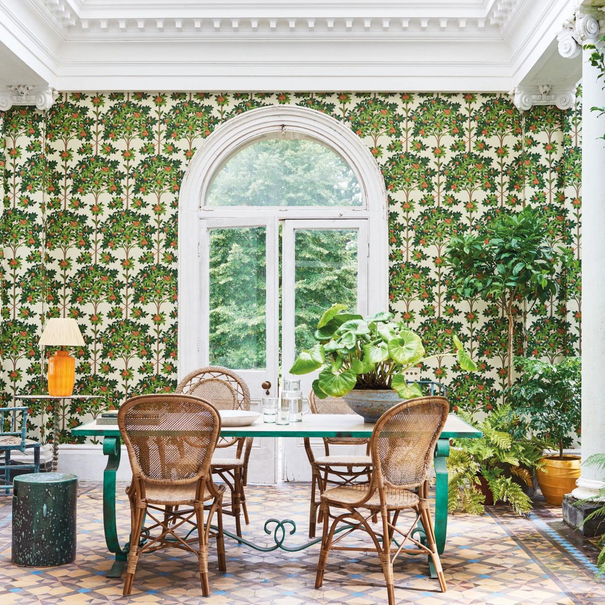 Orange Blossom Wallpaper 1001 by Cole & Son in Orange Roll