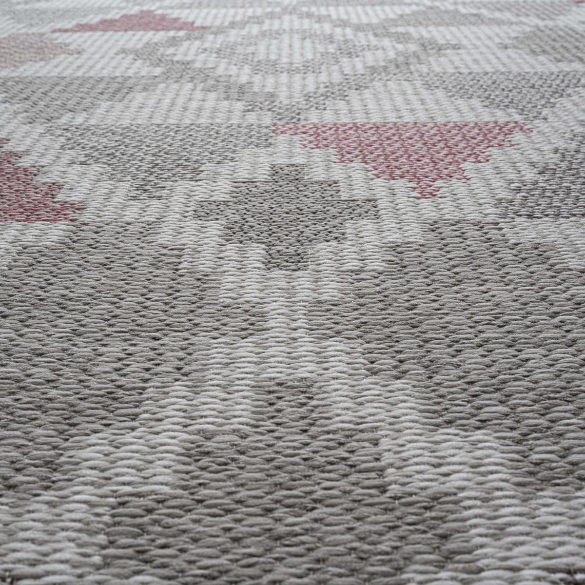 Brighton Flatweave Indoor Outdoor Rugs 98053 8028 in Grey Red160x230cm – image 3