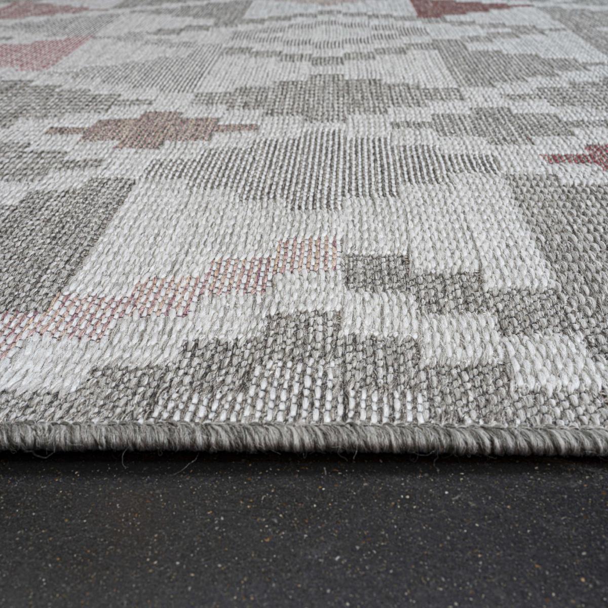 Brighton Flatweave Indoor Outdoor Rugs 98053 8028 in Grey Red160x230cm – image 4
