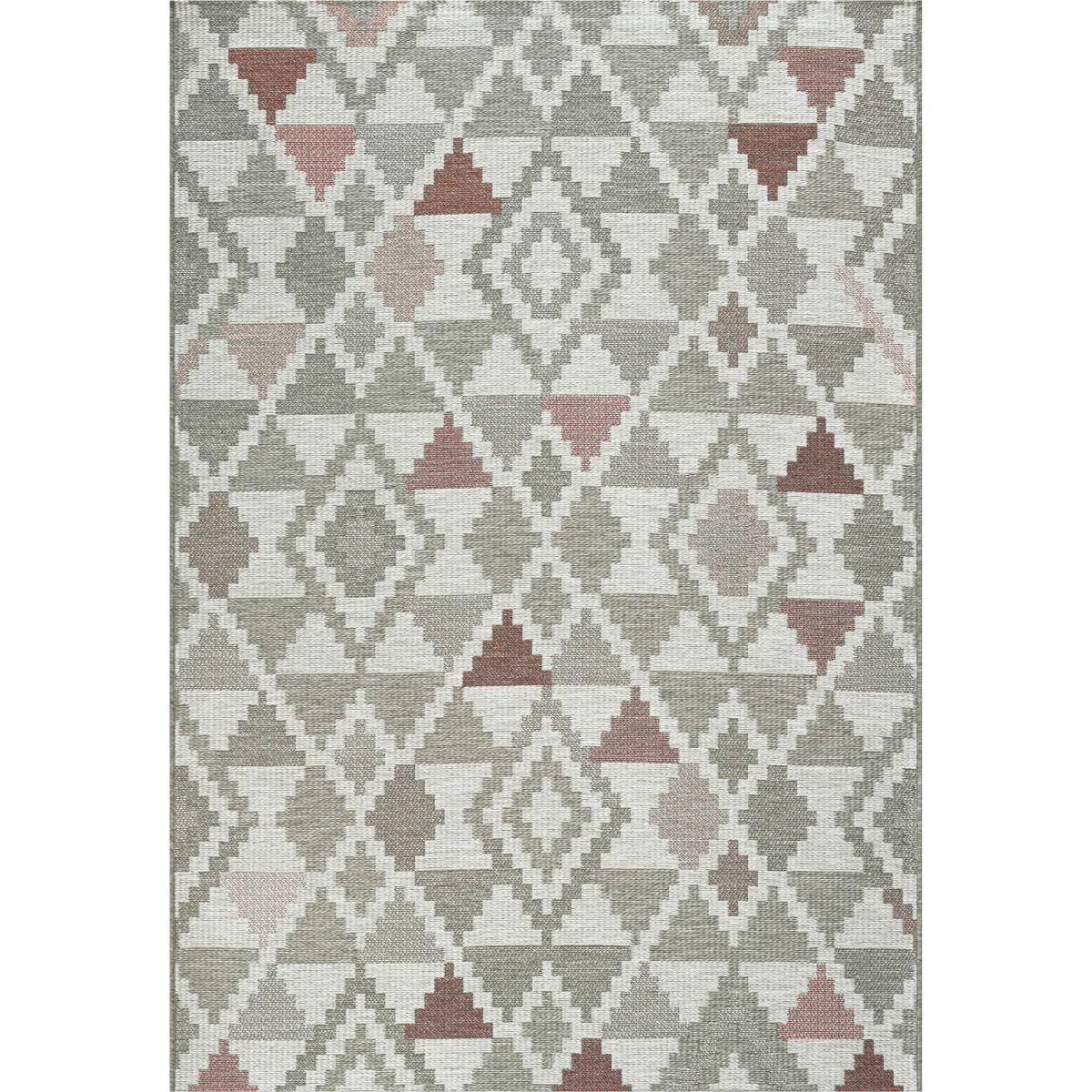 Brighton Flatweave Indoor Outdoor Rugs 98053 8028 in Grey Red160x230cm – image 5