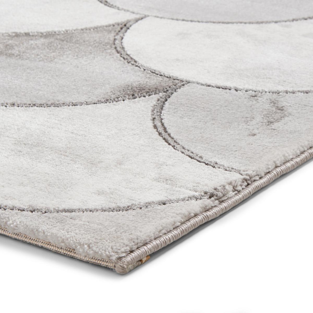 Craft 23361 Scalloped Marble Effect Rugs in Grey Silver 160x220cm – image 3