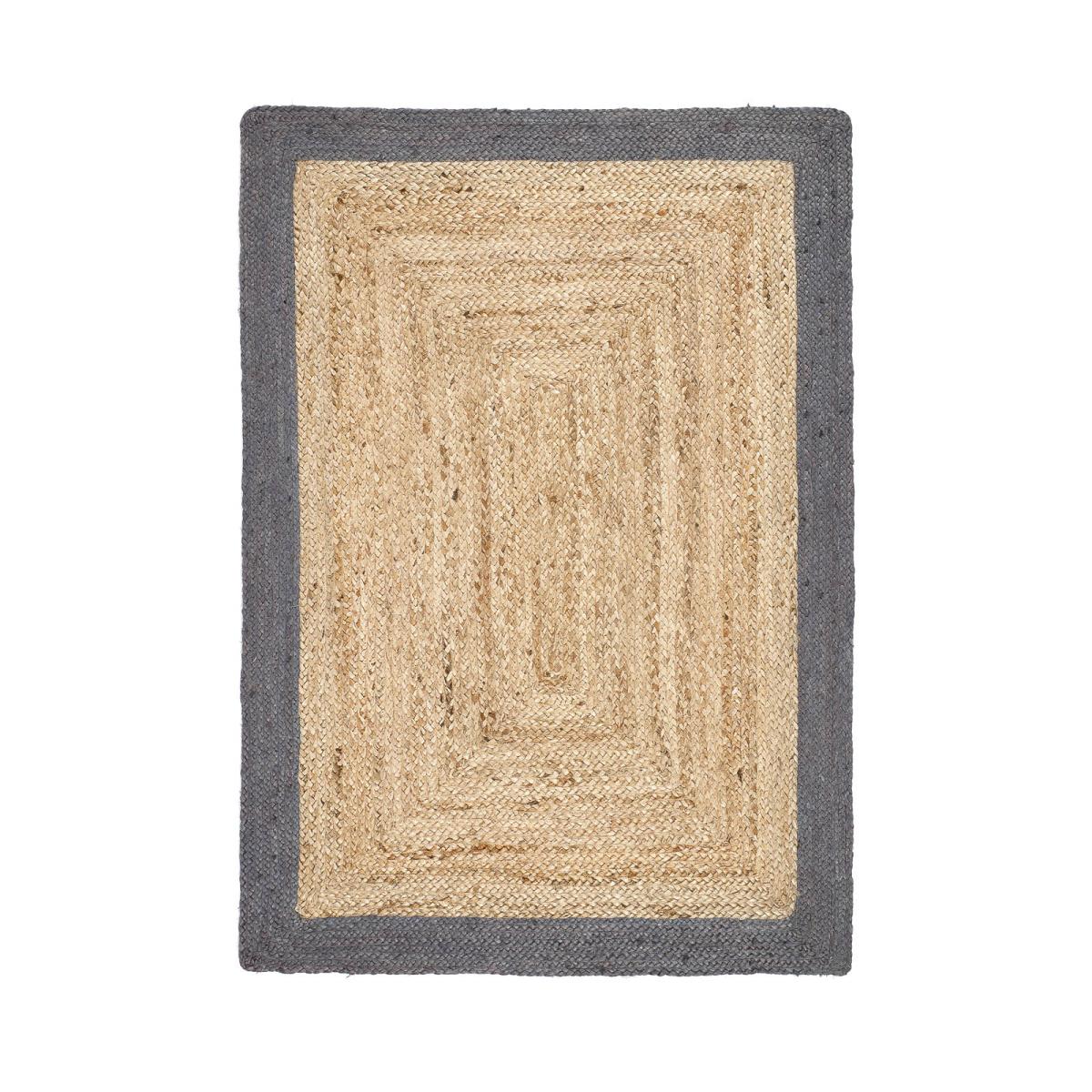 Jute Bordered Woven Modern Rugs in Grey 160x230cm – image 5