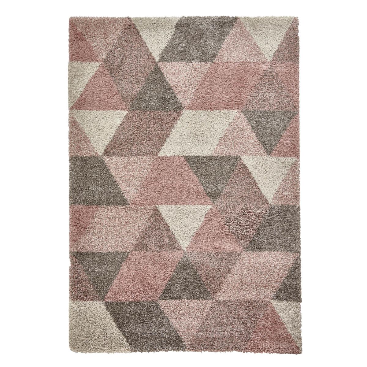 Royal Nomadic 7611 Geometric Rugs in Rose Pink and Cream 120x170cm – image 3