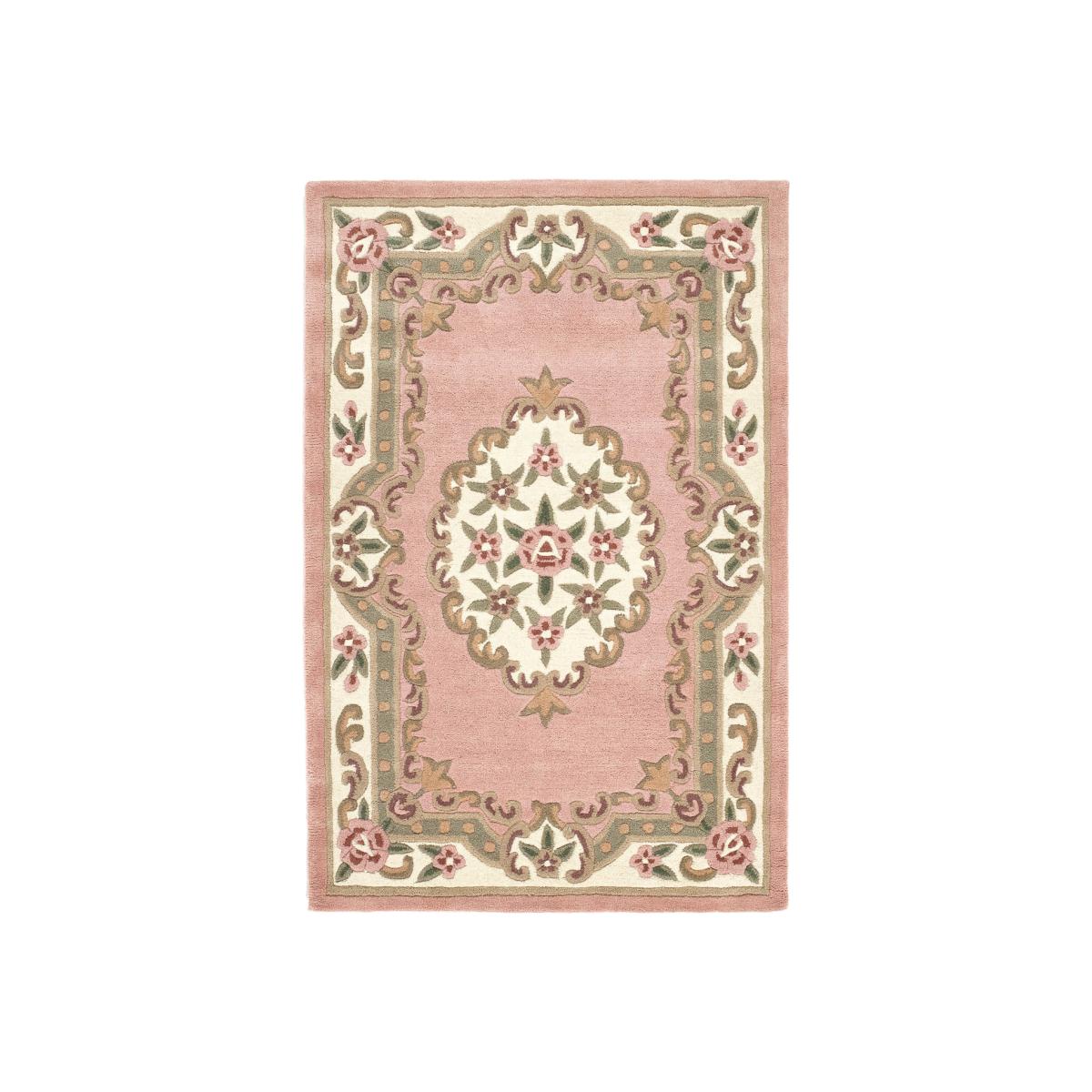 Shensi Traditional Wool Rugs in Rose Pink 60x120cm