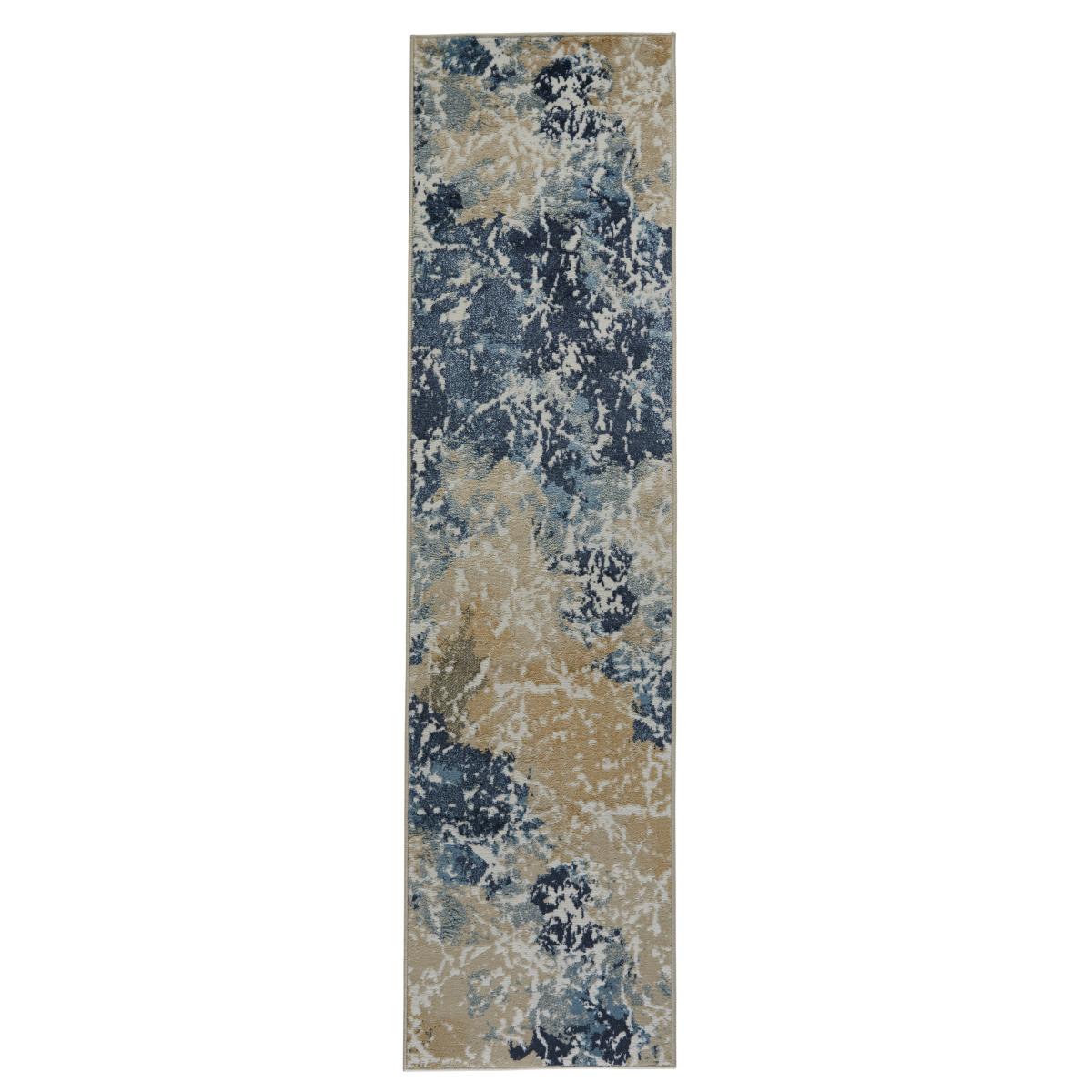 Zoe 2060 J Runner Rugs in Abstract Distressed Blue Multi&nbsp;60x230cm – image 5