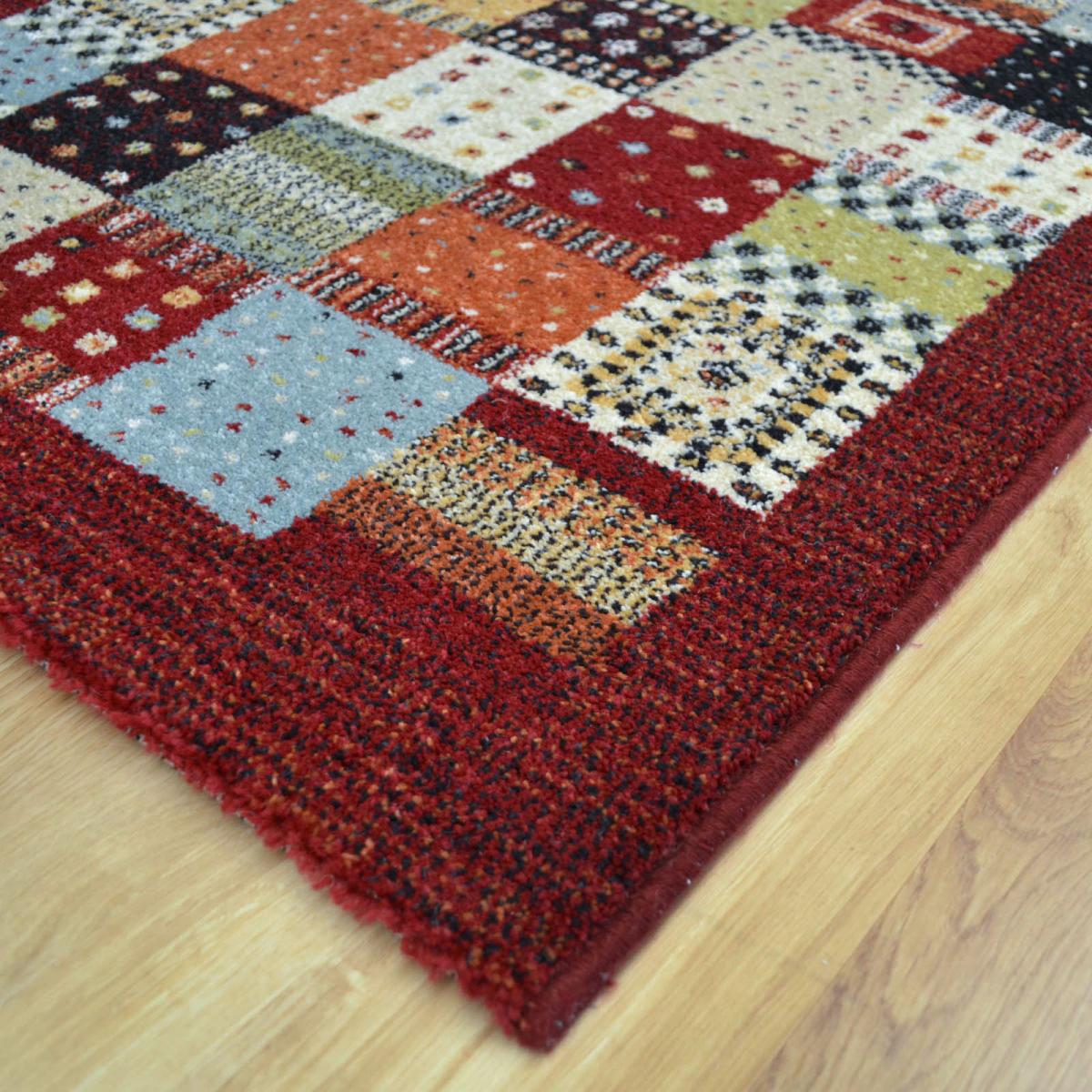 Woodstock Patchwork Runner Rugs 32036 8312 in Red&nbsp;80x240cm – image 2