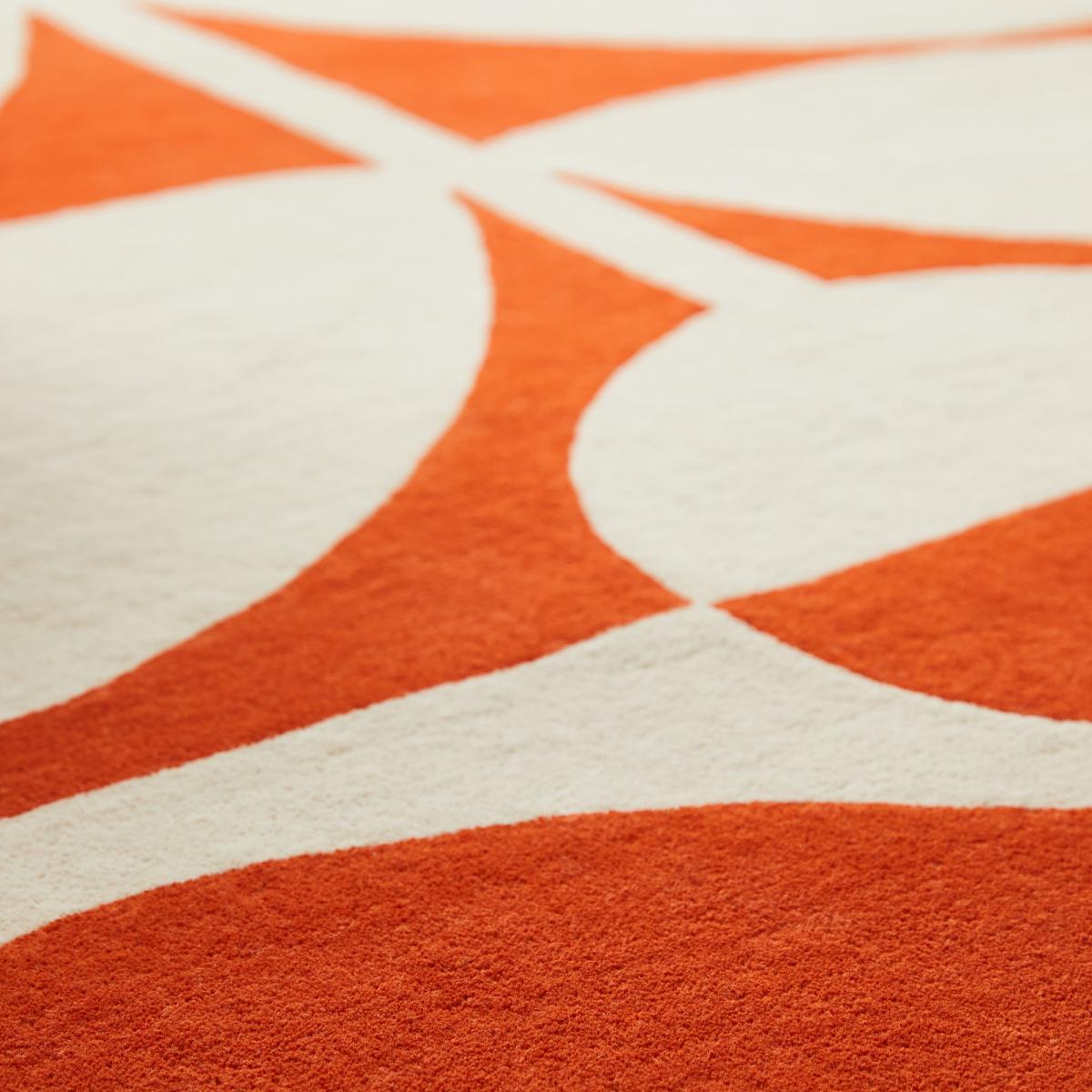 Giant Sixties Stem Wool Rugs 060703 in Tomato By Designer Orla Kiely – image 2