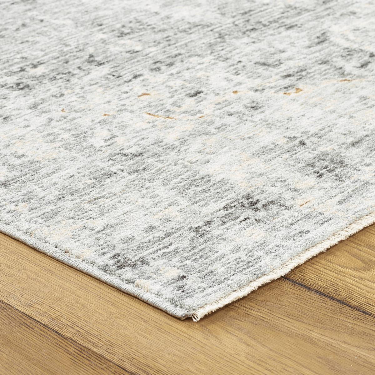 Ella Abstract Distressed Rugs 6817A in Beige Grey 80x150cm – image 5