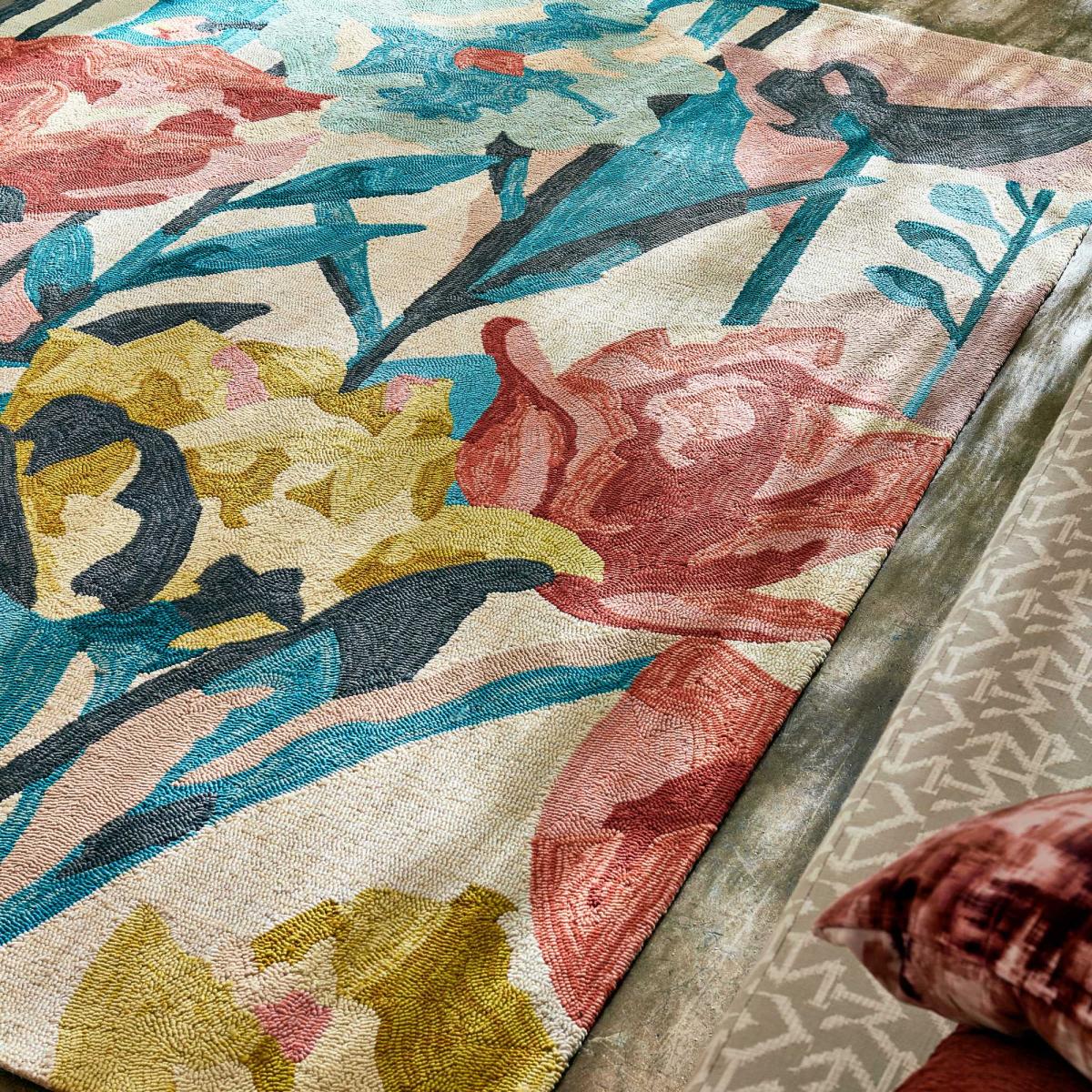 Verdaccio Outdoor Floral Rugs 442802 in Coral by Harlequin 200x280cm – image 2