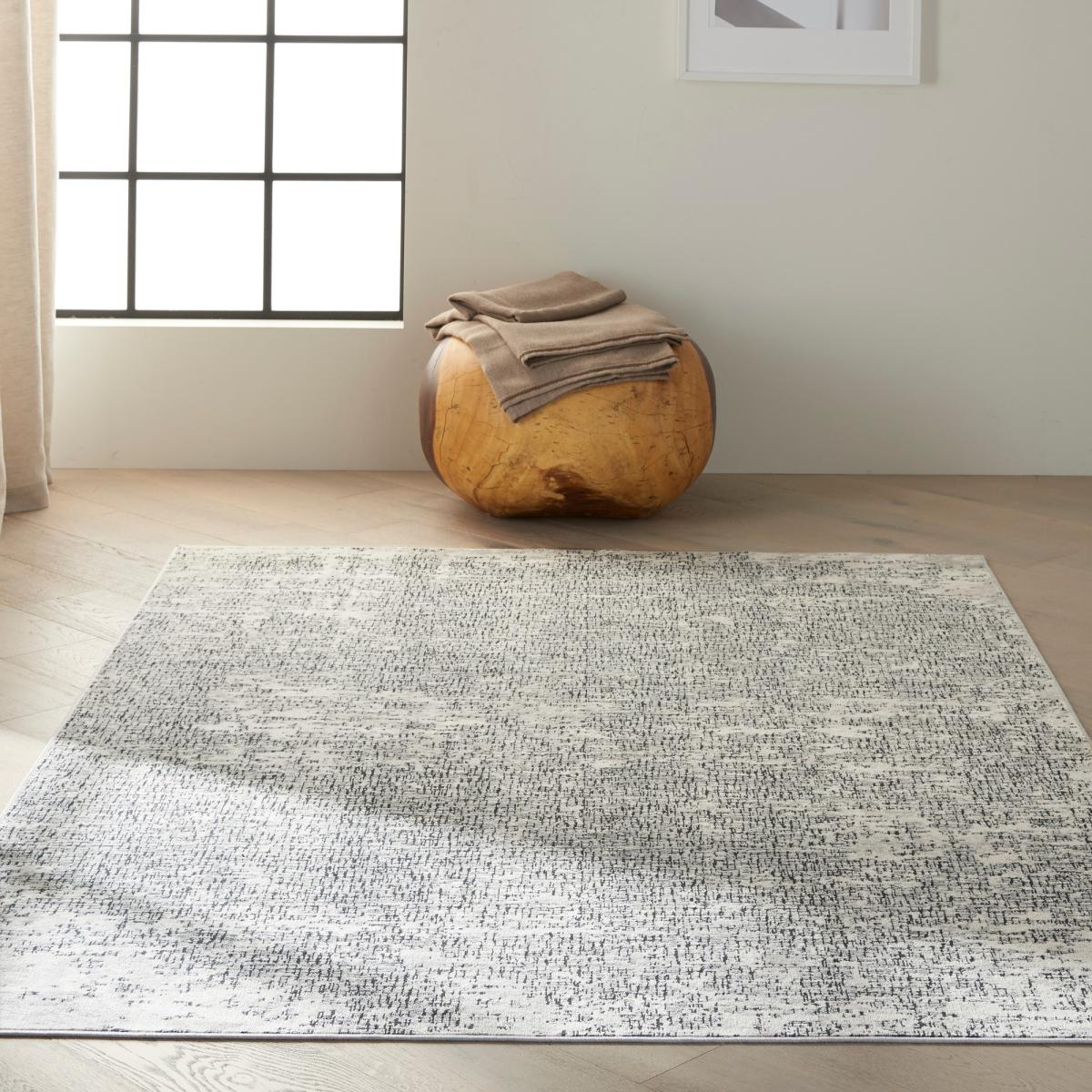 Calvin Klein Vapor Designer Abstract Rugs CK971 Ivory Black – image 1
