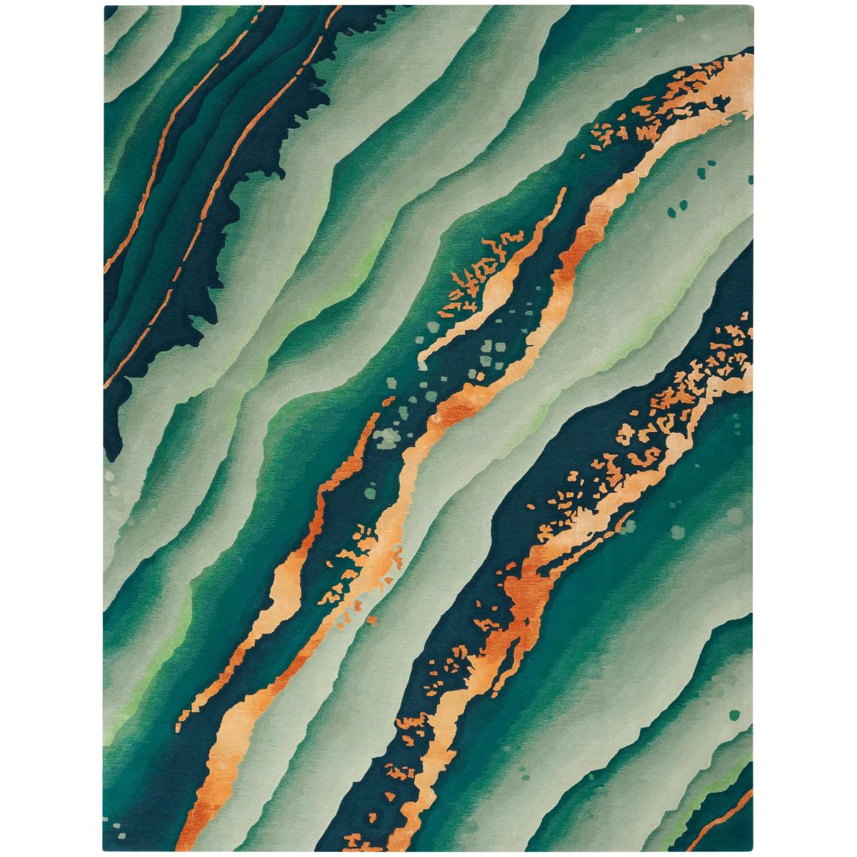 Prismatic Abstract Rugs PRS30 by Nourison in Emerald Green114x175cm – image 5