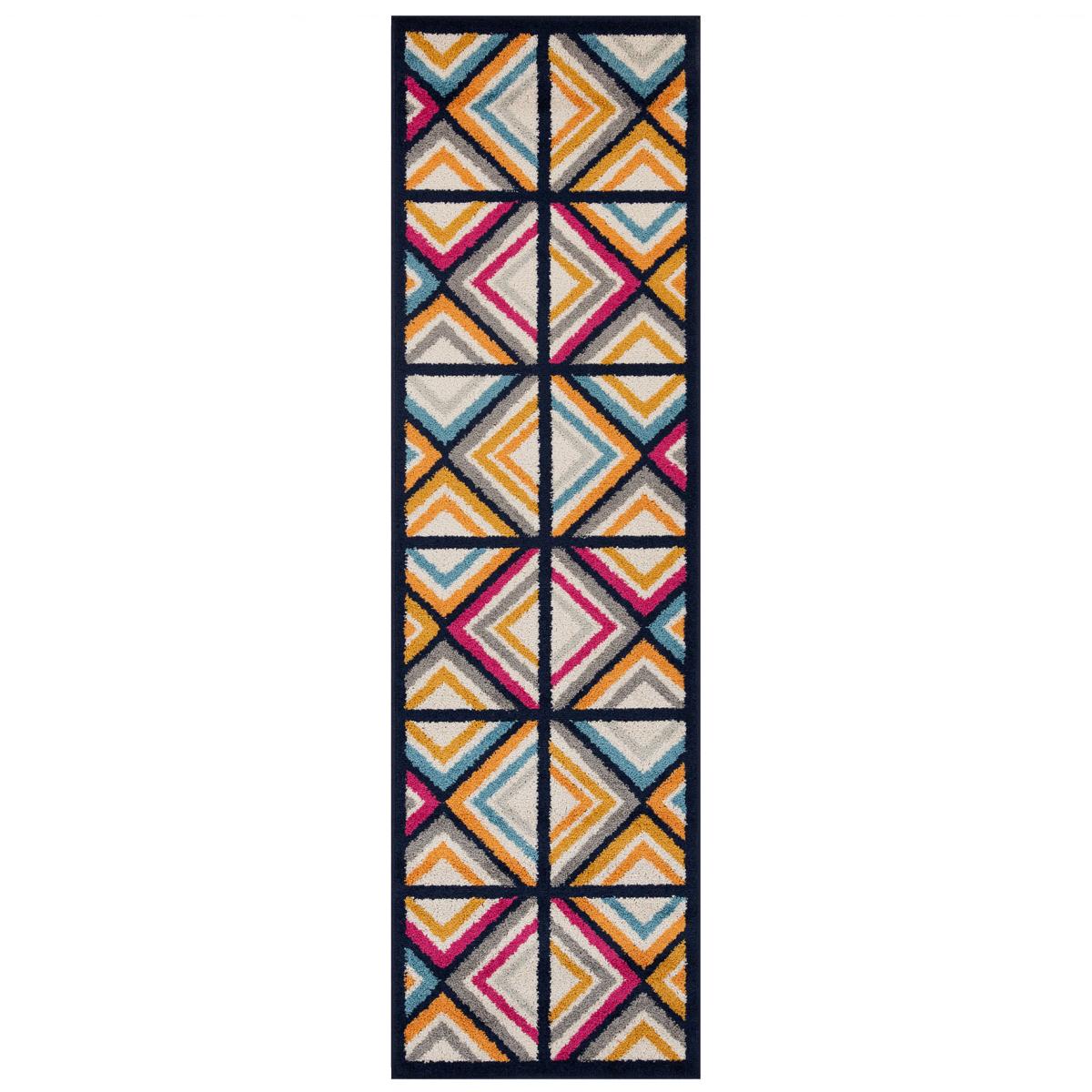 Gilbert 5570 B Geometric Diamond Runner Rugs in Multi 60x230cm – image 5