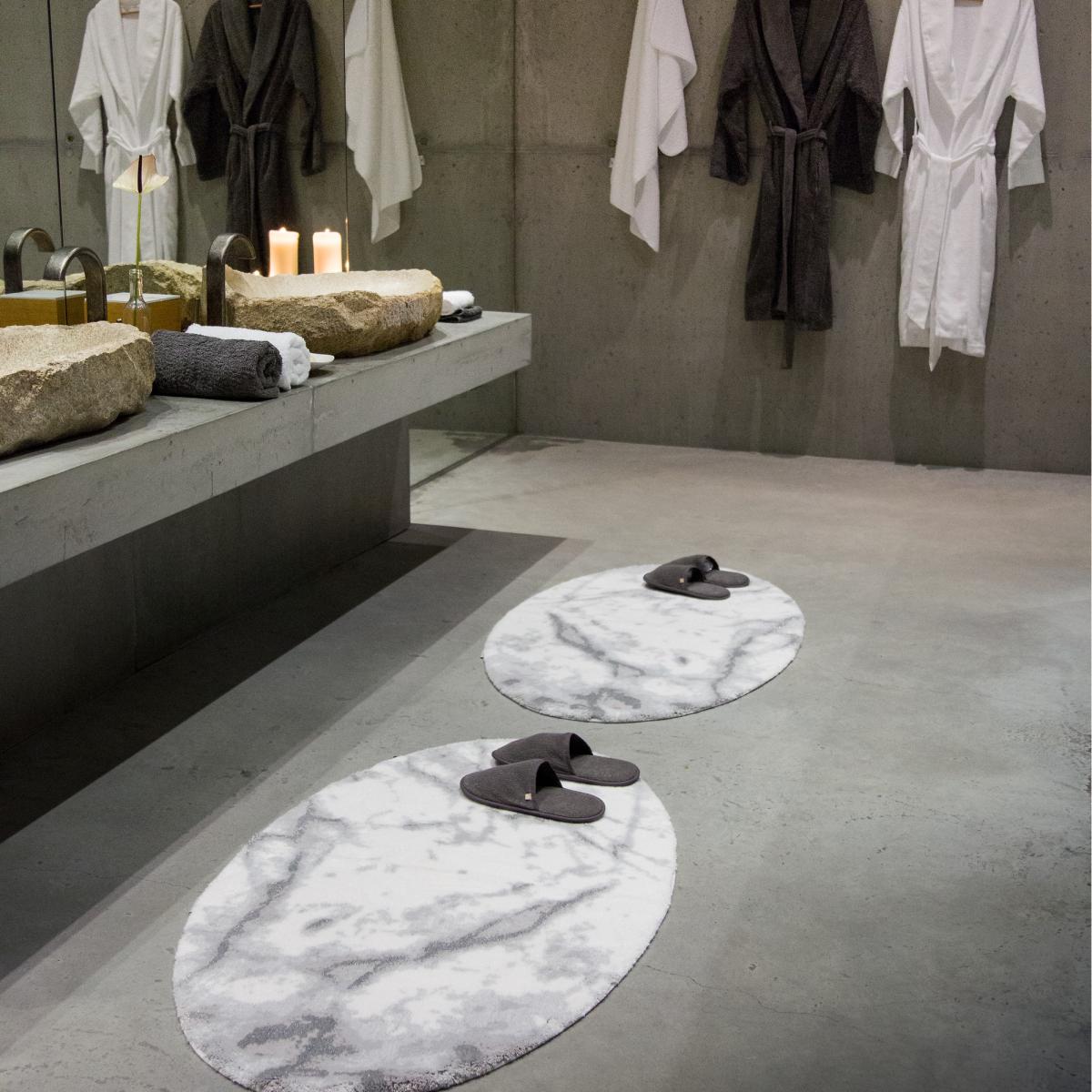Luxury Carare Marbled Bath Mat by Designer Abyss & Habidecor 75x125cm – image 2