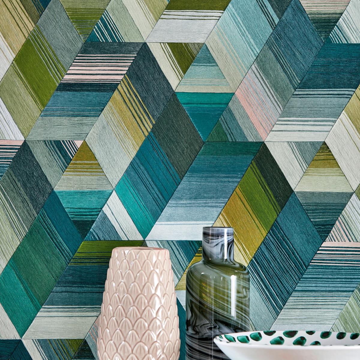 Arccos Wallpaper 111970 by Harlequin in Emerald BlushRoll – image 2