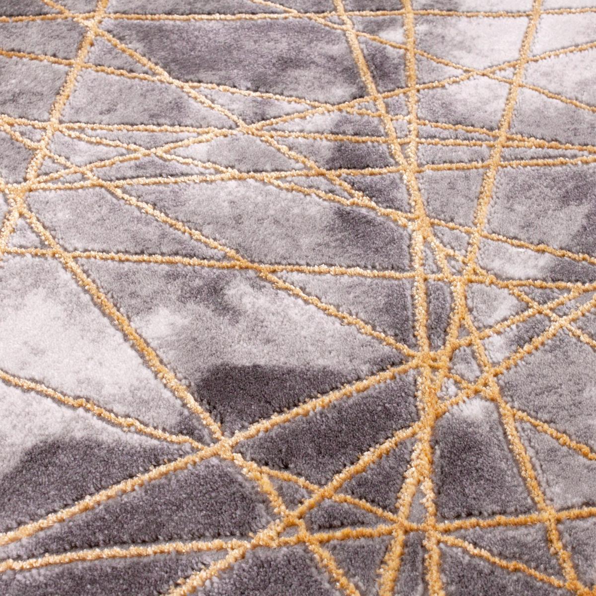 Bianco 0185TA Abstract Geometric Rug in Grey Gold – image 2