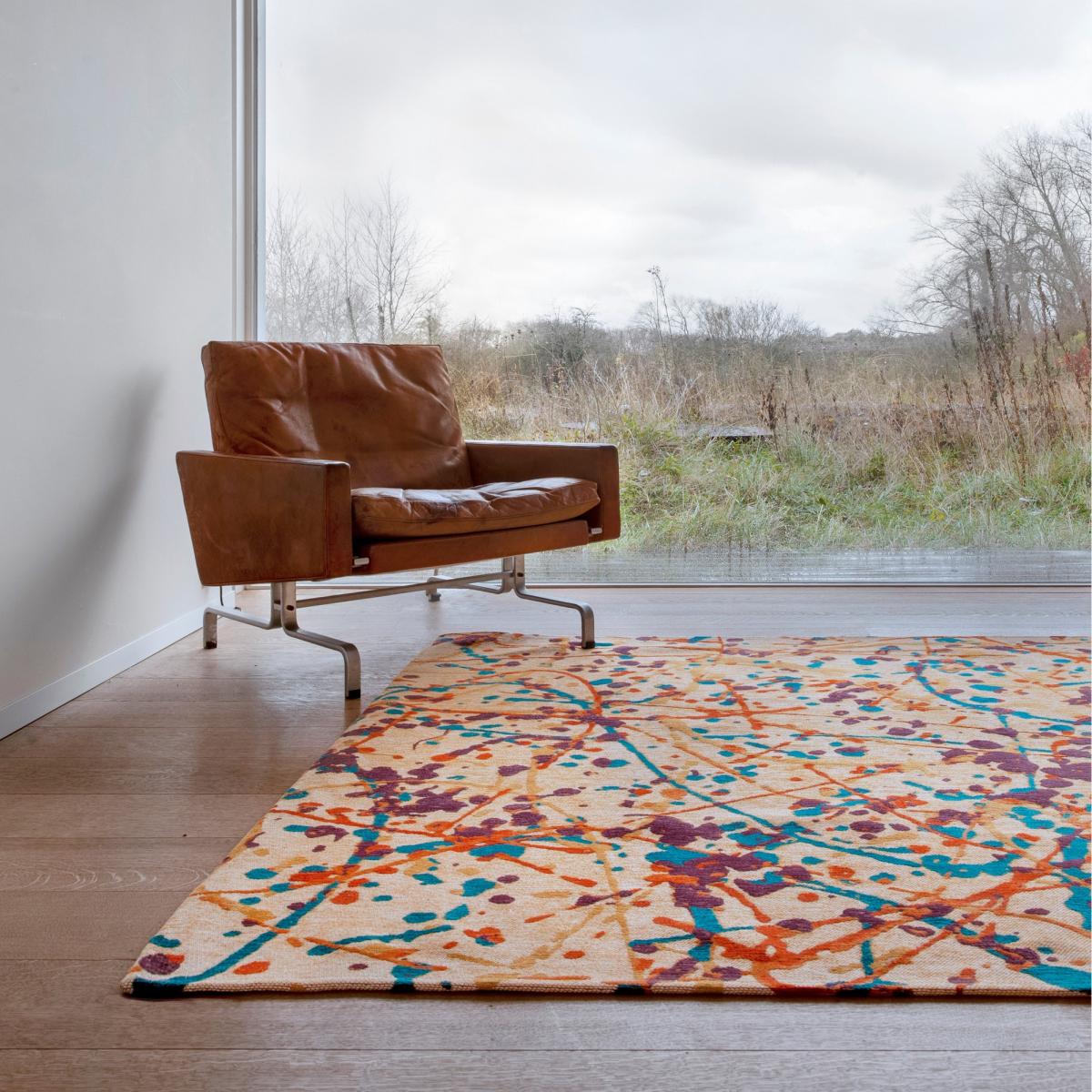 Louis De Poortere Designer Expression Rugs in 9221 Orange Drip – image 1