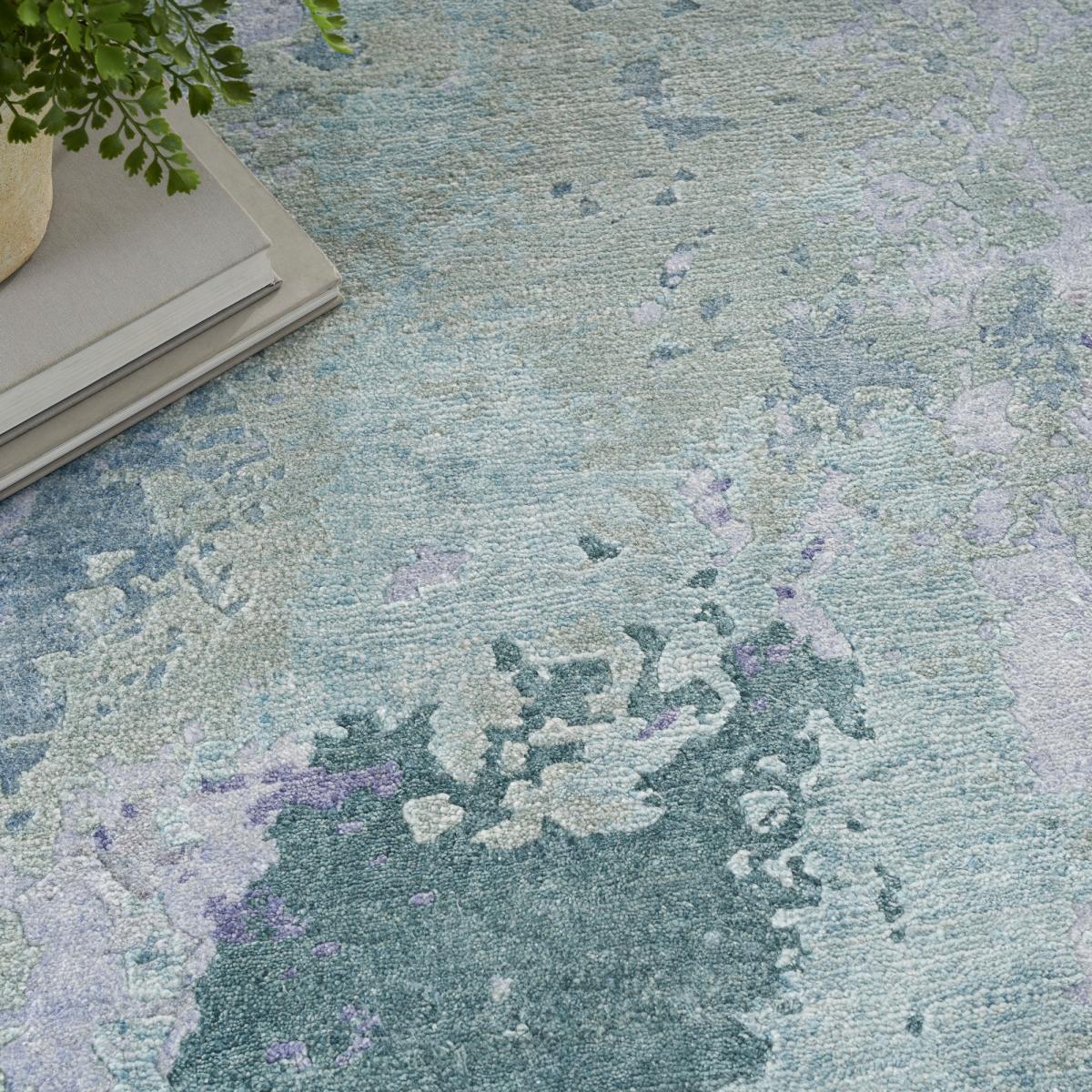 SHA22 Silk Shadows Abstract Rugs by Nourison in Blue Green 236x297cm – image 3