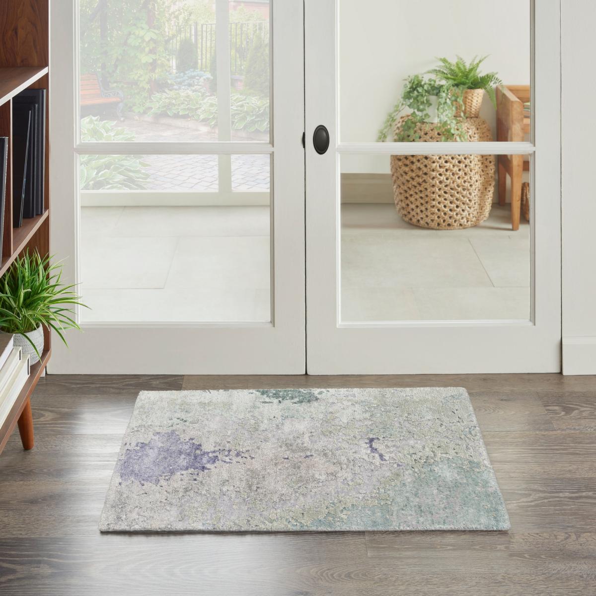 SHA22 Silk Shadows Abstract Rugs by Nourison in Blue Green 236x297cm – image 4