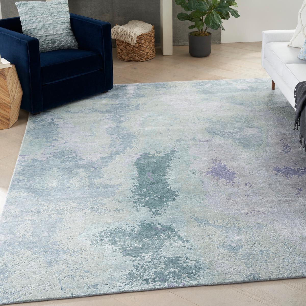 SHA22 Silk Shadows Abstract Rugs by Nourison in Blue Green 236x297cm – image 1