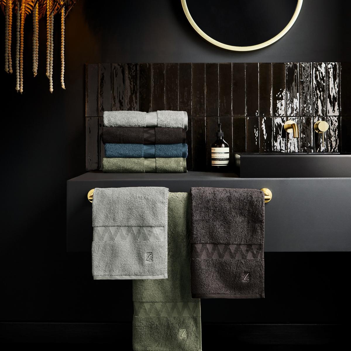 Kanoko Organic Cotton Towels by Zoffany in Reign Blue90x150cm – image 2