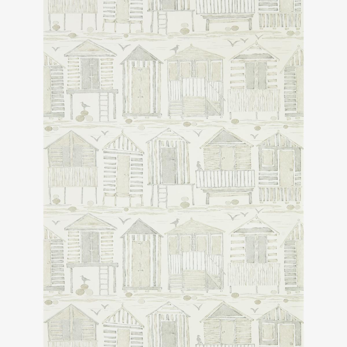 Beach Huts Wallpaper 216561 by Sanderson in Driftwood BrownRoll