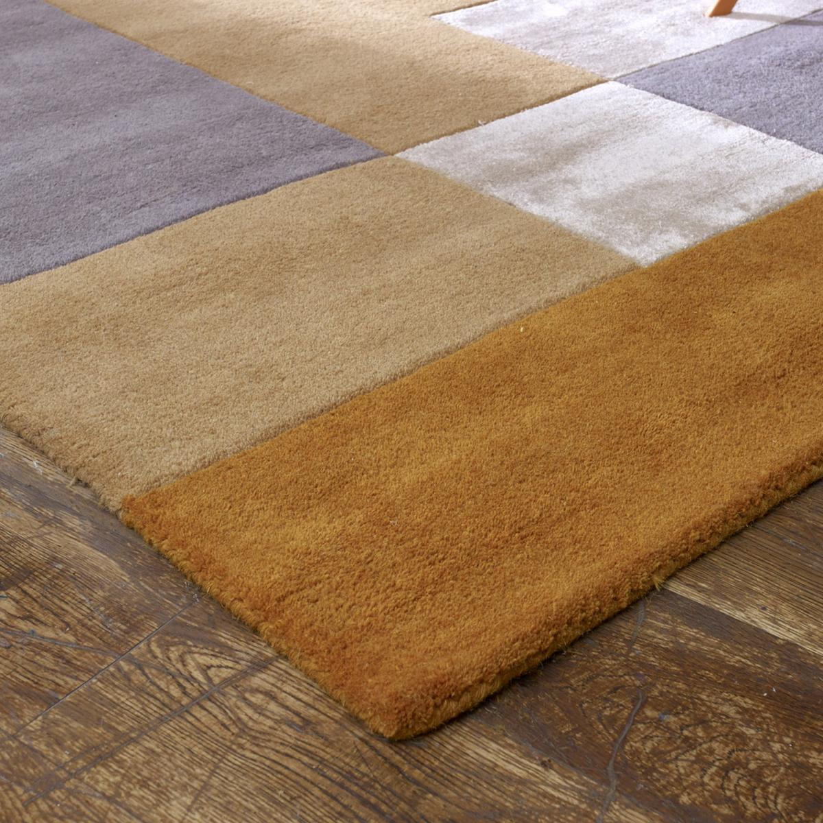 Gracie 03 Rocky Rugs by Concept in Yellow & Light Grey – image 2
