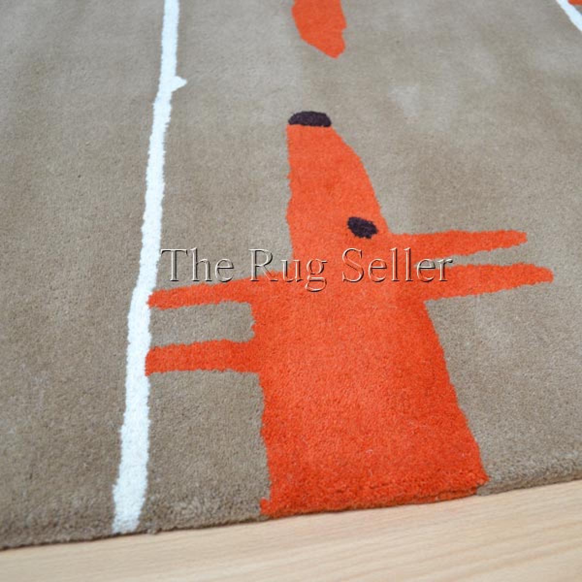 Scion Mr Fox Wool Rugs 25303 in Cinnamon Orange 90x150cm – image 3