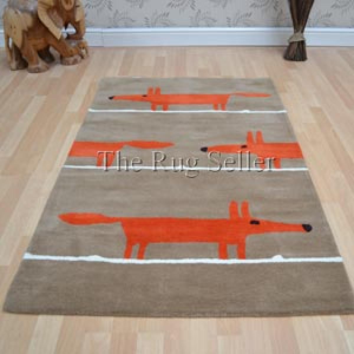 Scion Mr Fox Wool Rugs 25303 in Cinnamon Orange 90x150cm – image 4