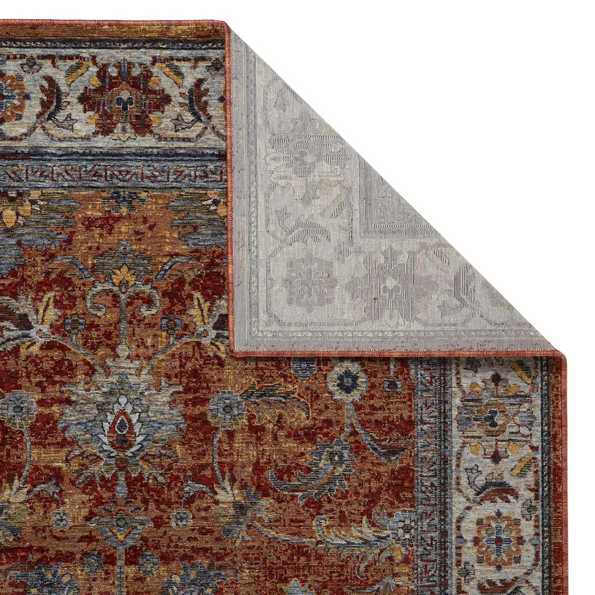 Sarouk 53 R Traditional Medallion Runner Rugs in Red Blue Cream 68x235cm – image 4