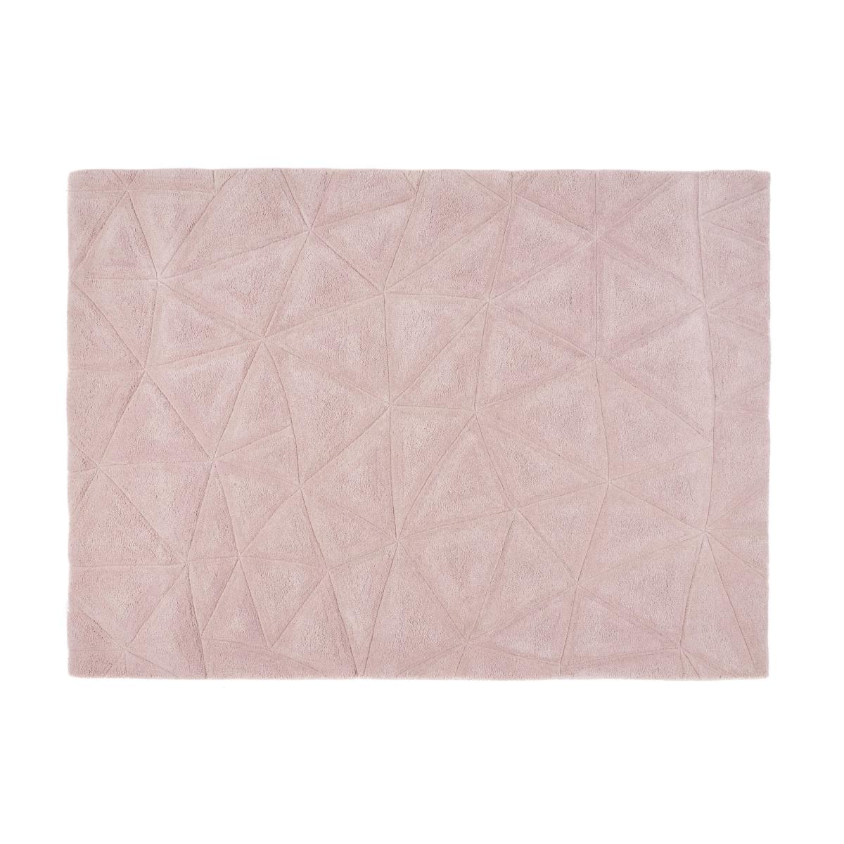 Modern 3D Wool Rugs with Handcarved Geometric Triangles in Pink 120x170cm – image 4