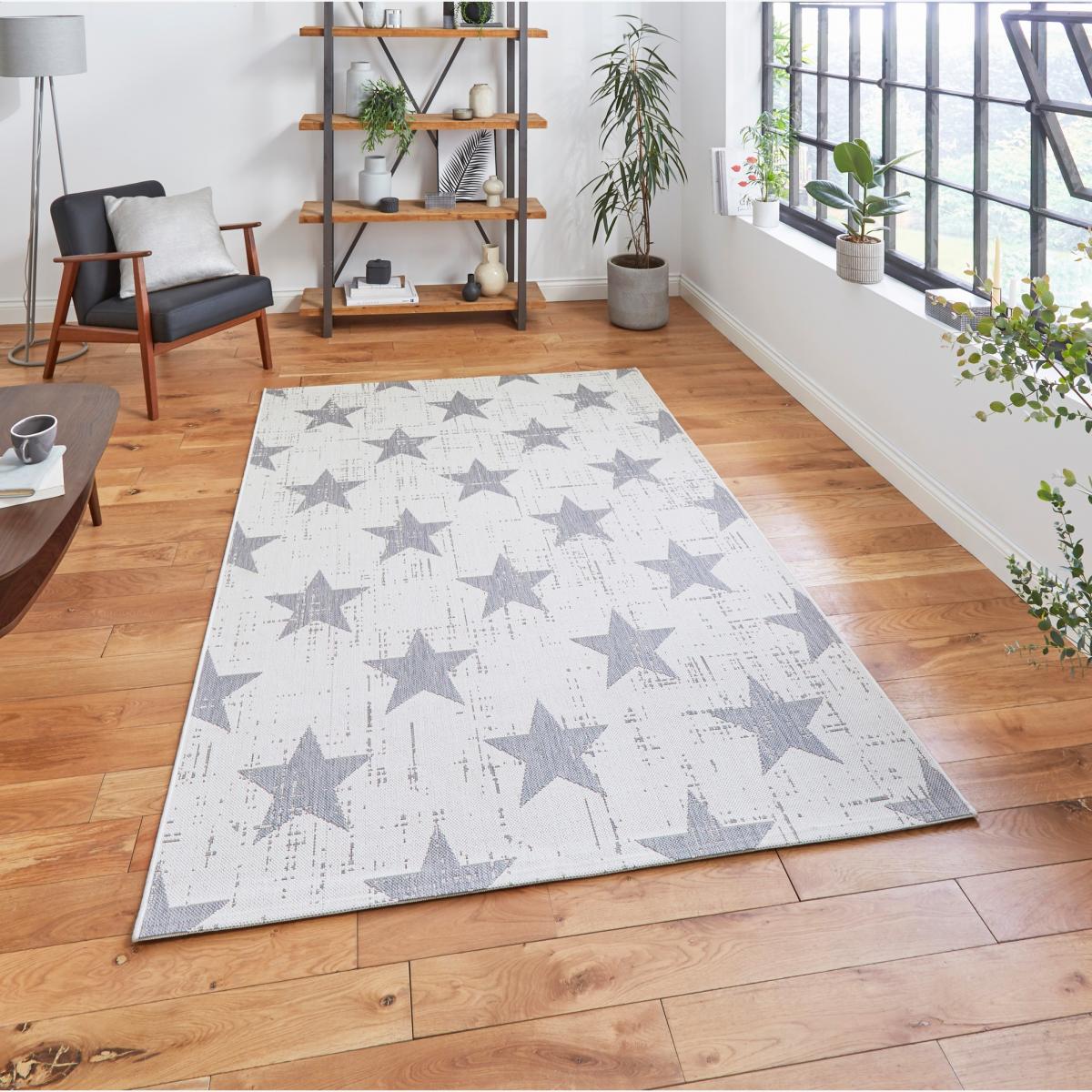 Santa Monica 48648 Indoor Outdoor Star Rug in Cream Grey – image 1