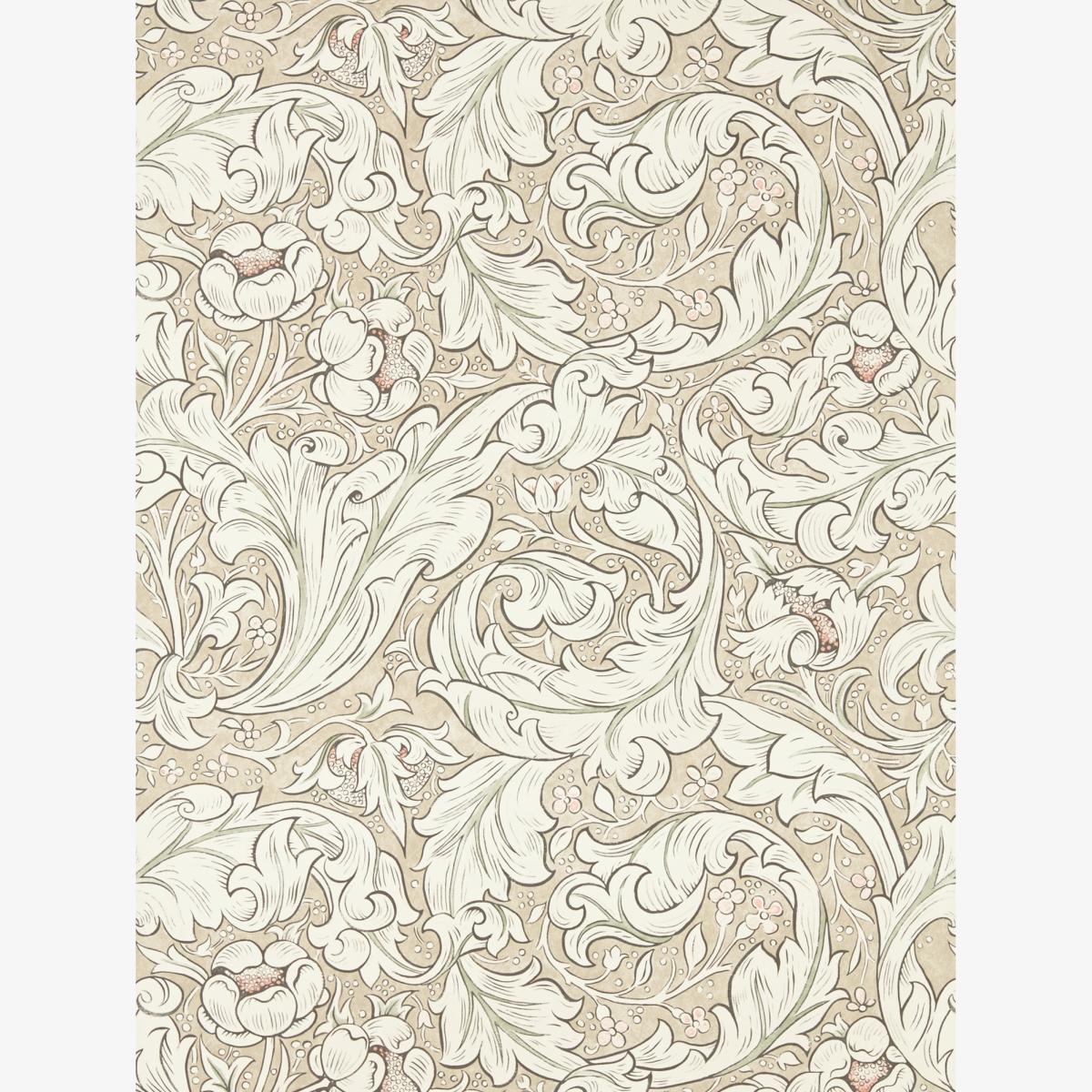 Pure Bachelors Button Wallpaper 216051 by Morris & Co in Linen Coral Roll