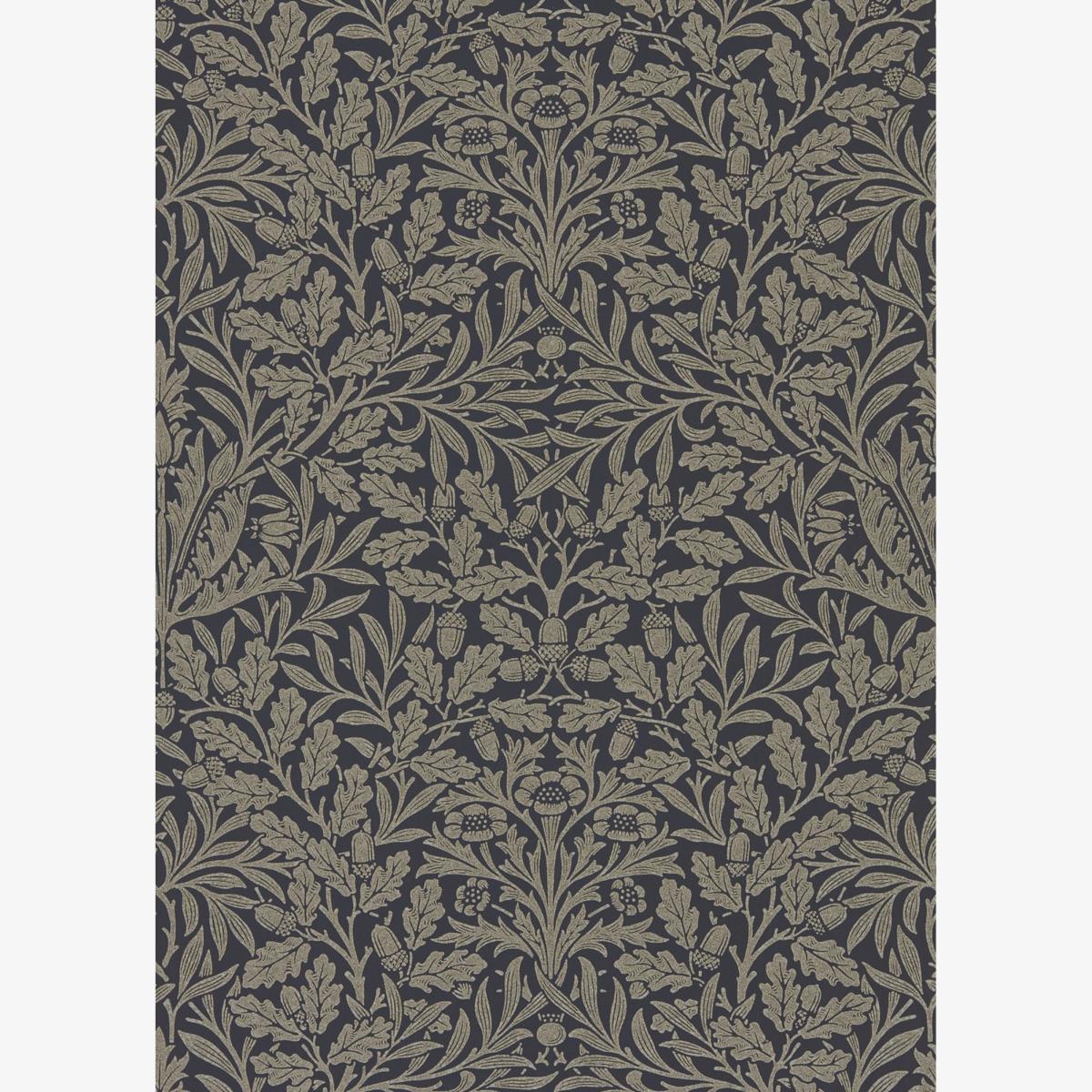 Pure Acorn Wallpaper 216033 by Morris & Co in Charcoal Gilver Roll