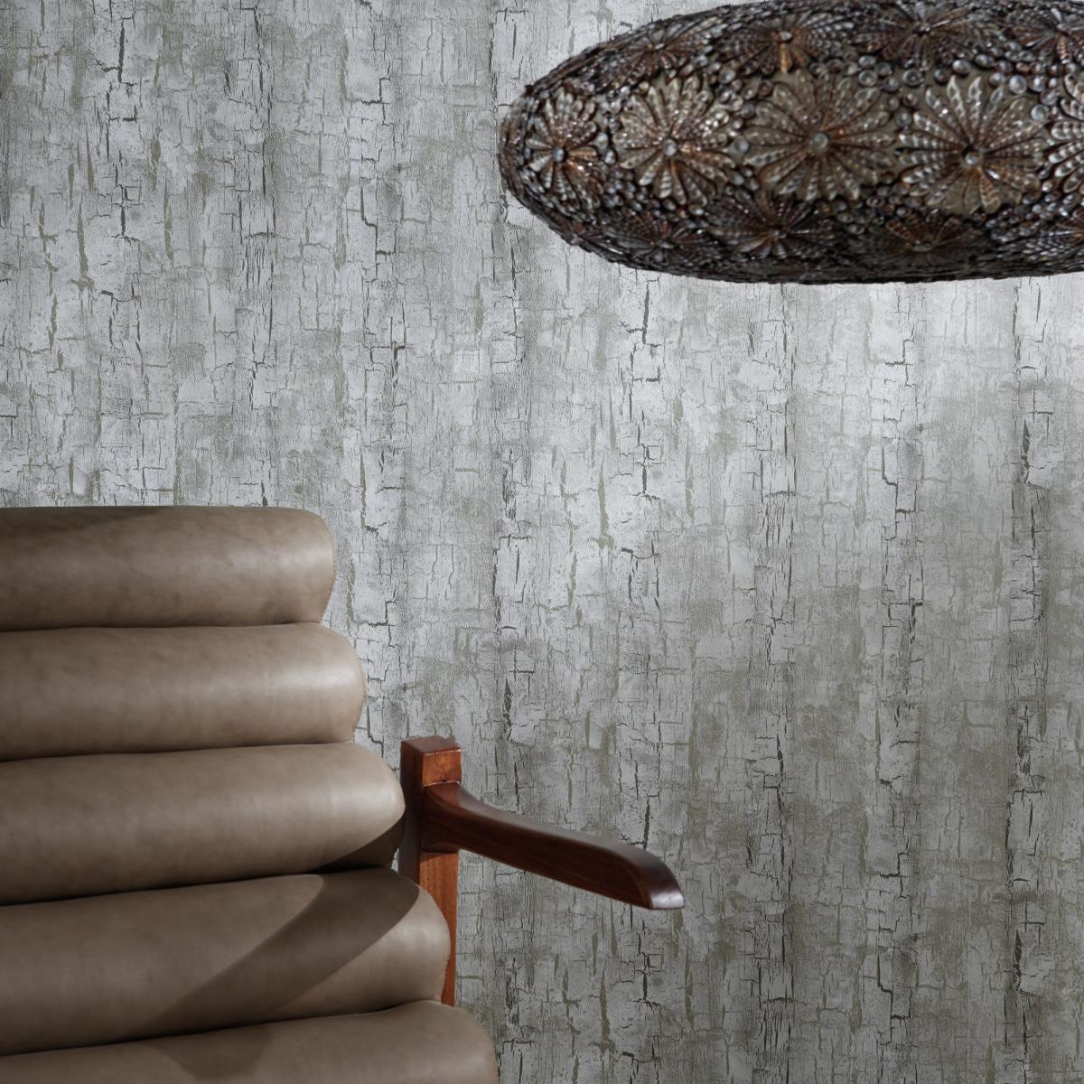Tree Bark Wallpaper W0062 02 by Clarke and Clarke in Birch Roll – image 2