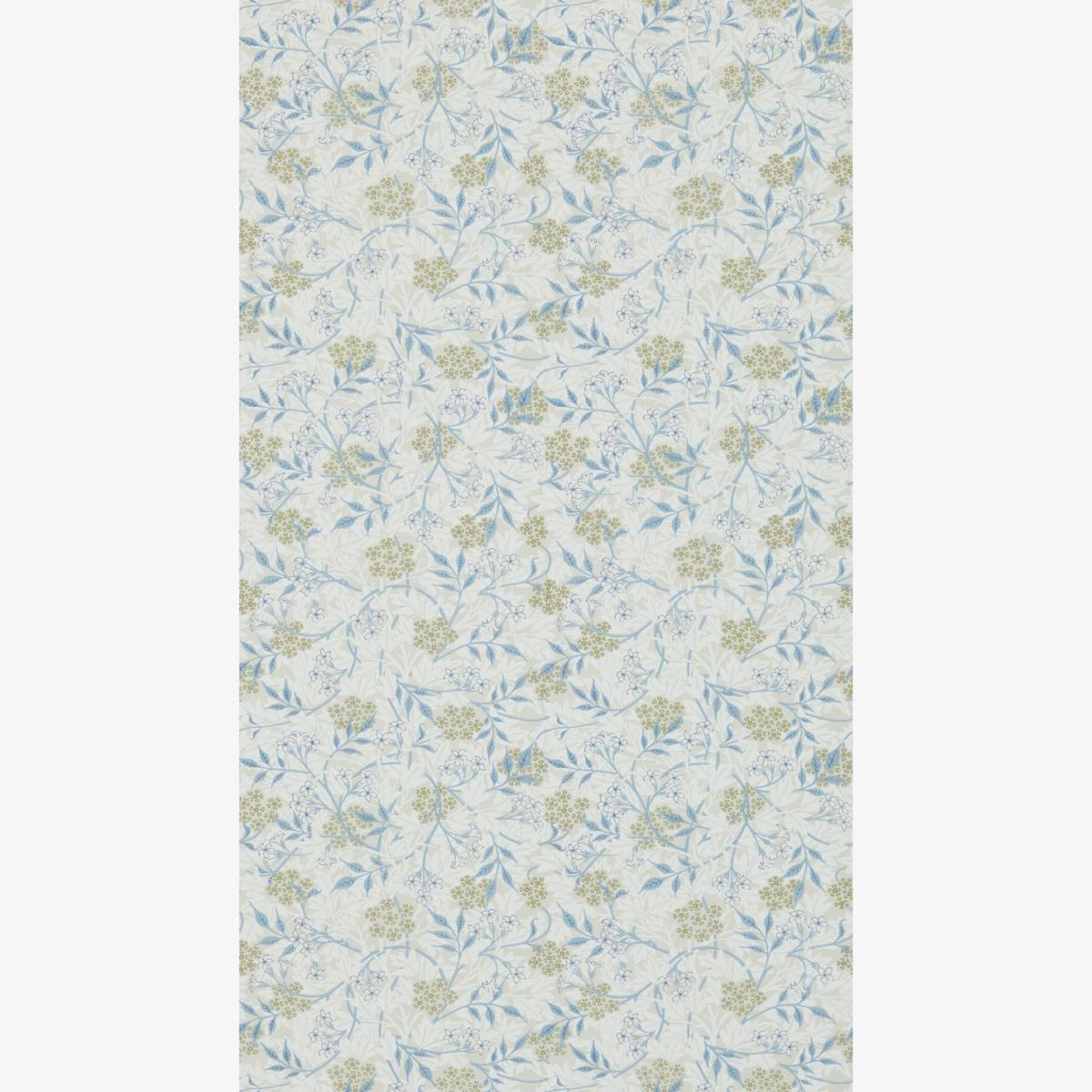 Jasmine Wallpaper 214724 by Morris & Co in Ecru Woad Blue Roll