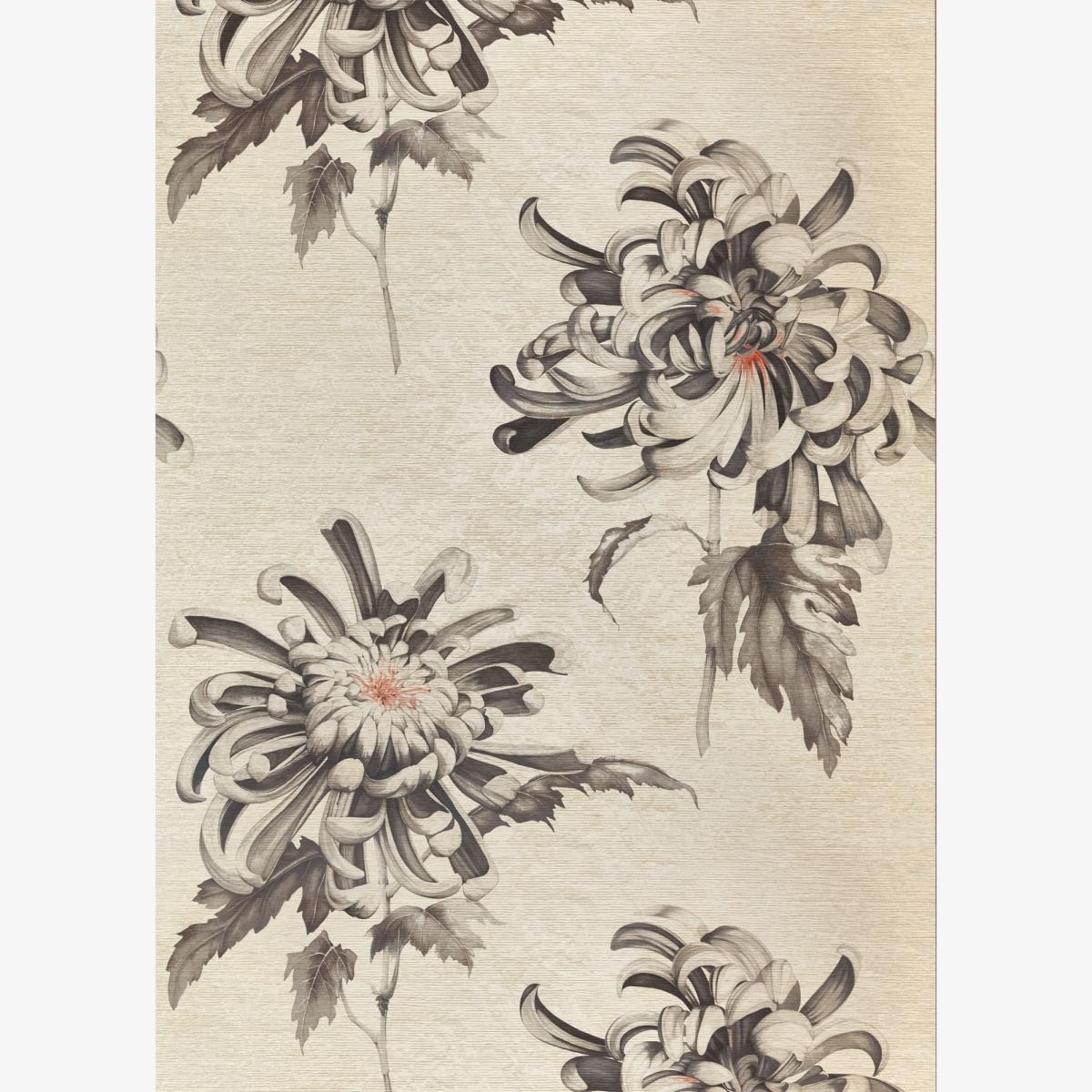 Evelyn Wallpaper Panel 312734 by Zoffany in Koi Vine Black Roll