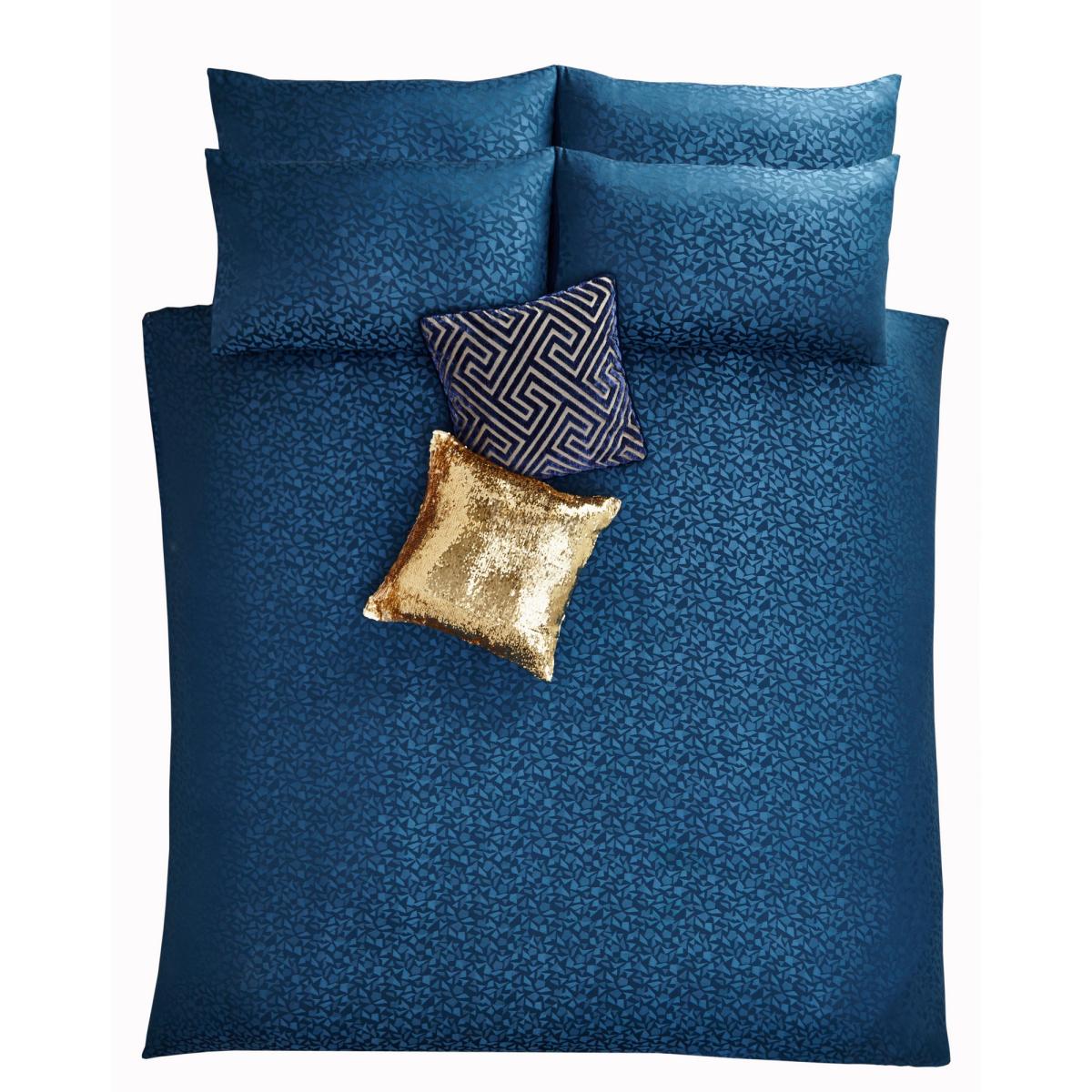 Topaz Geometric Jacquard Pillowcases By Tess Daly in Midnight Blue 50x75cm – image 4