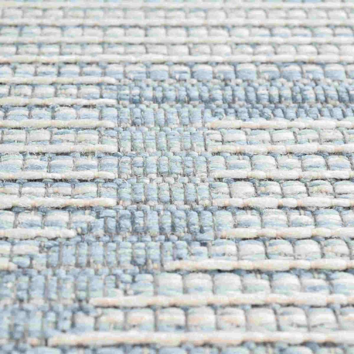 Newquay Geometric Trellis Flatweave Outdoor Rugs 96003 5001 Blue – image 2