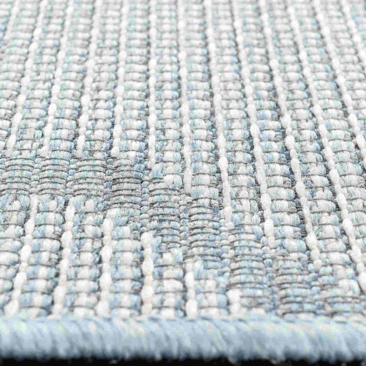 Newquay Geometric Trellis Flatweave Outdoor Rugs 96003 5001 Blue – image 3