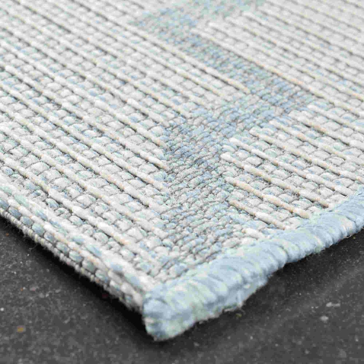 Newquay Geometric Trellis Flatweave Outdoor Rugs 96003 5001 Blue – image 4