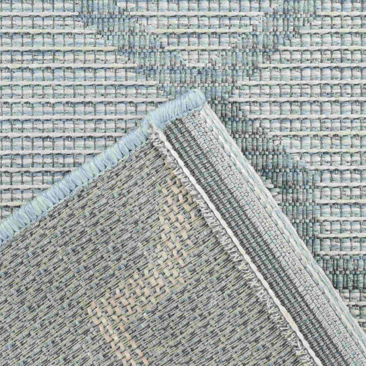 Newquay Geometric Trellis Flatweave Outdoor Rugs 96003 5001 Blue – image 5
