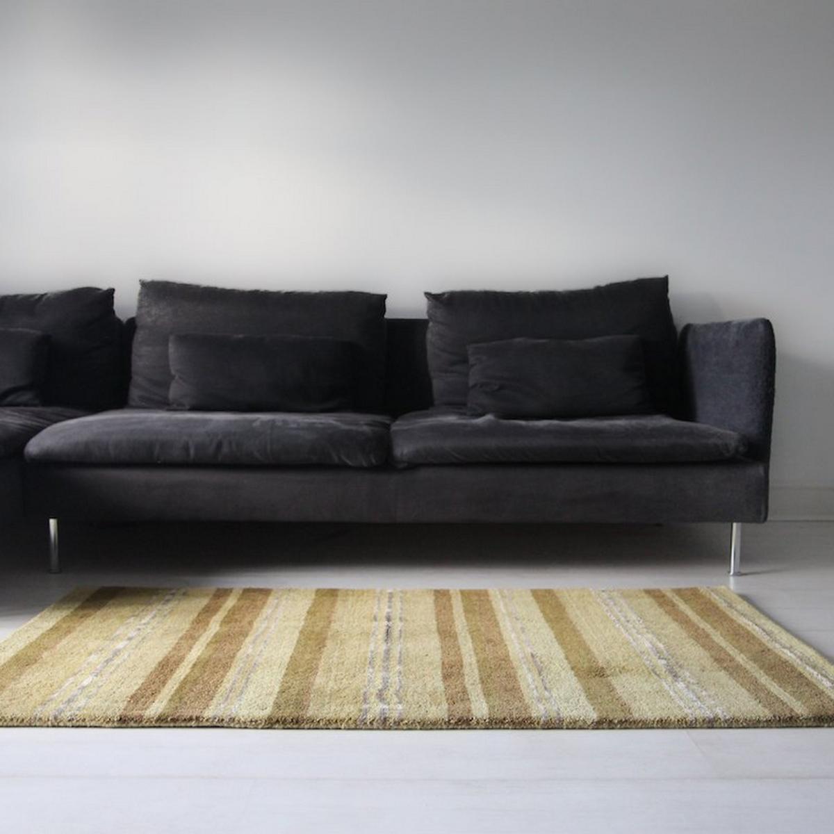 Supreme Handloom Multistripe Rugs in Olive 170x240cm – image 1