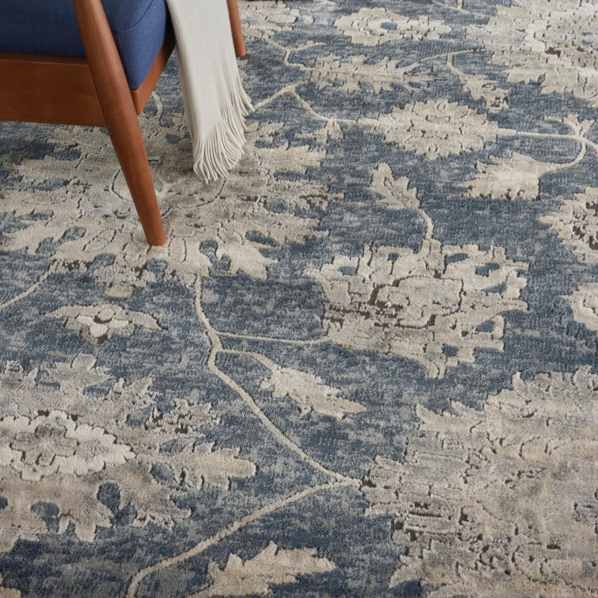 Quarry Modern Print Rugs QUA06 in Blue Beige by Nourison 201x290cm – image 4