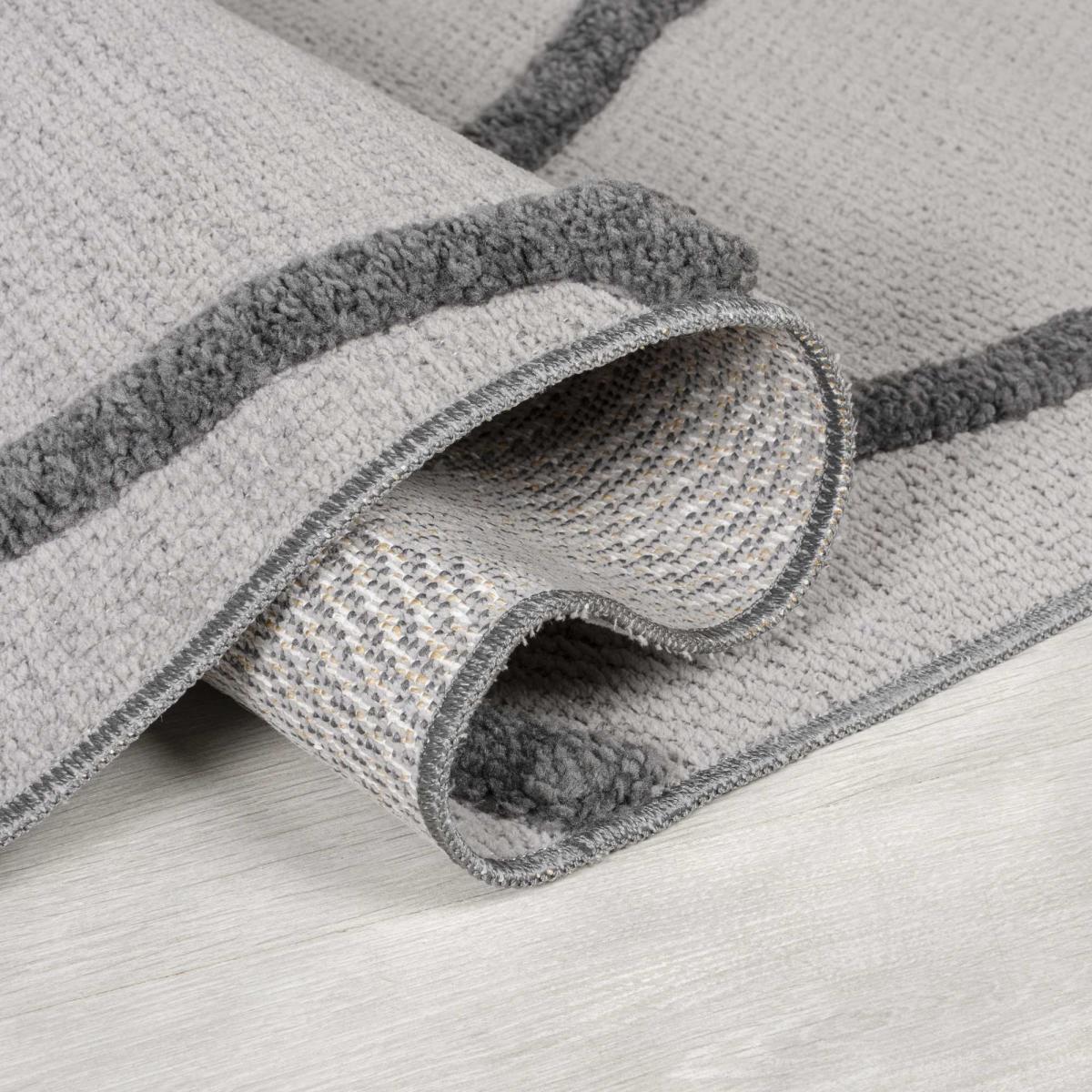 Safi Geometric Fringed Rugs in Grey – image 2